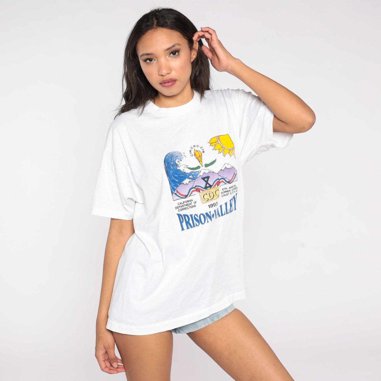 1993 CDC Summer Games Prison Valley T-Shirt 90s Graphic Tee Extra Large XL