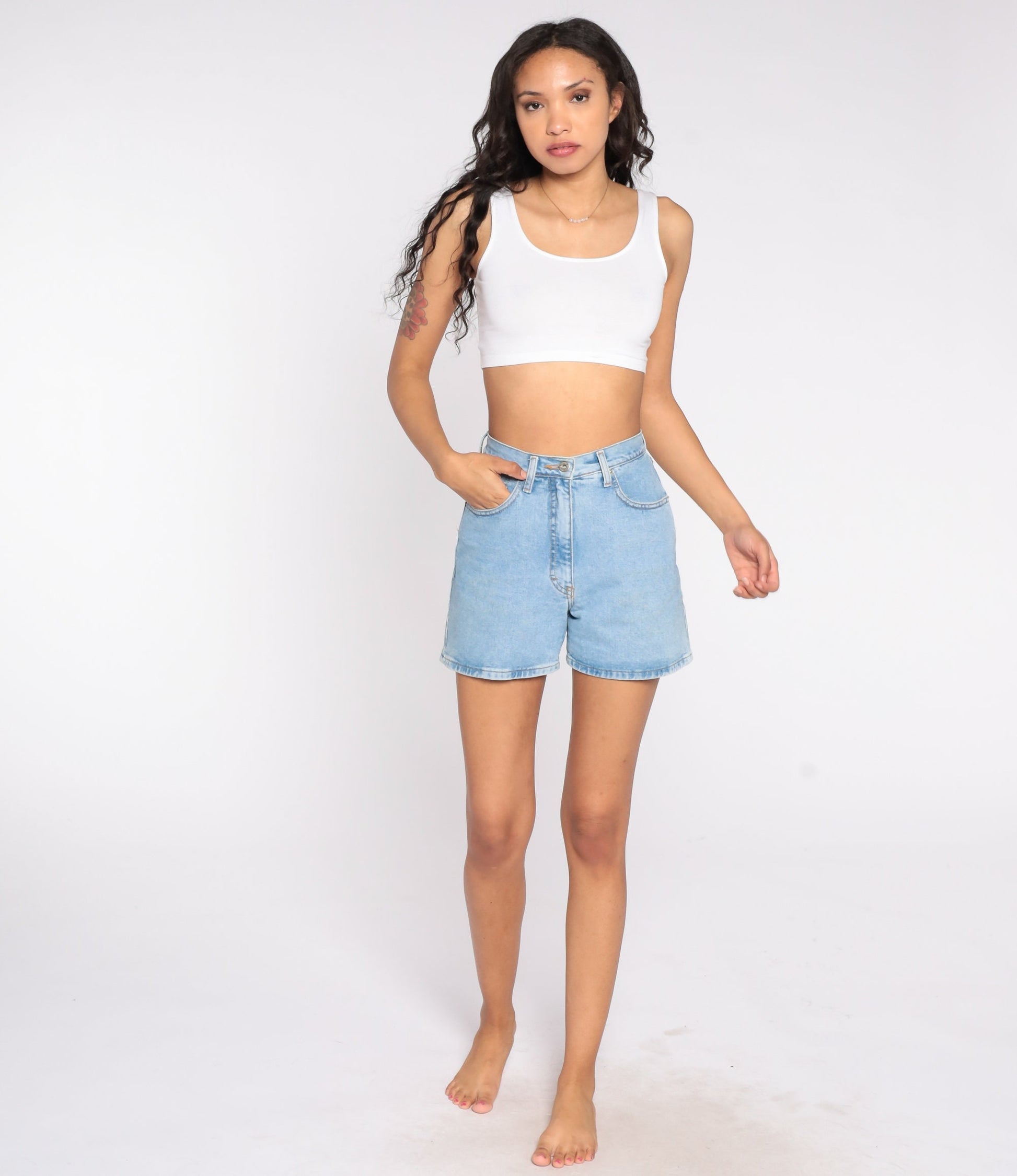 90s Ann Taylor High-Waisted Denim Shorts Blue Jean Extra Small