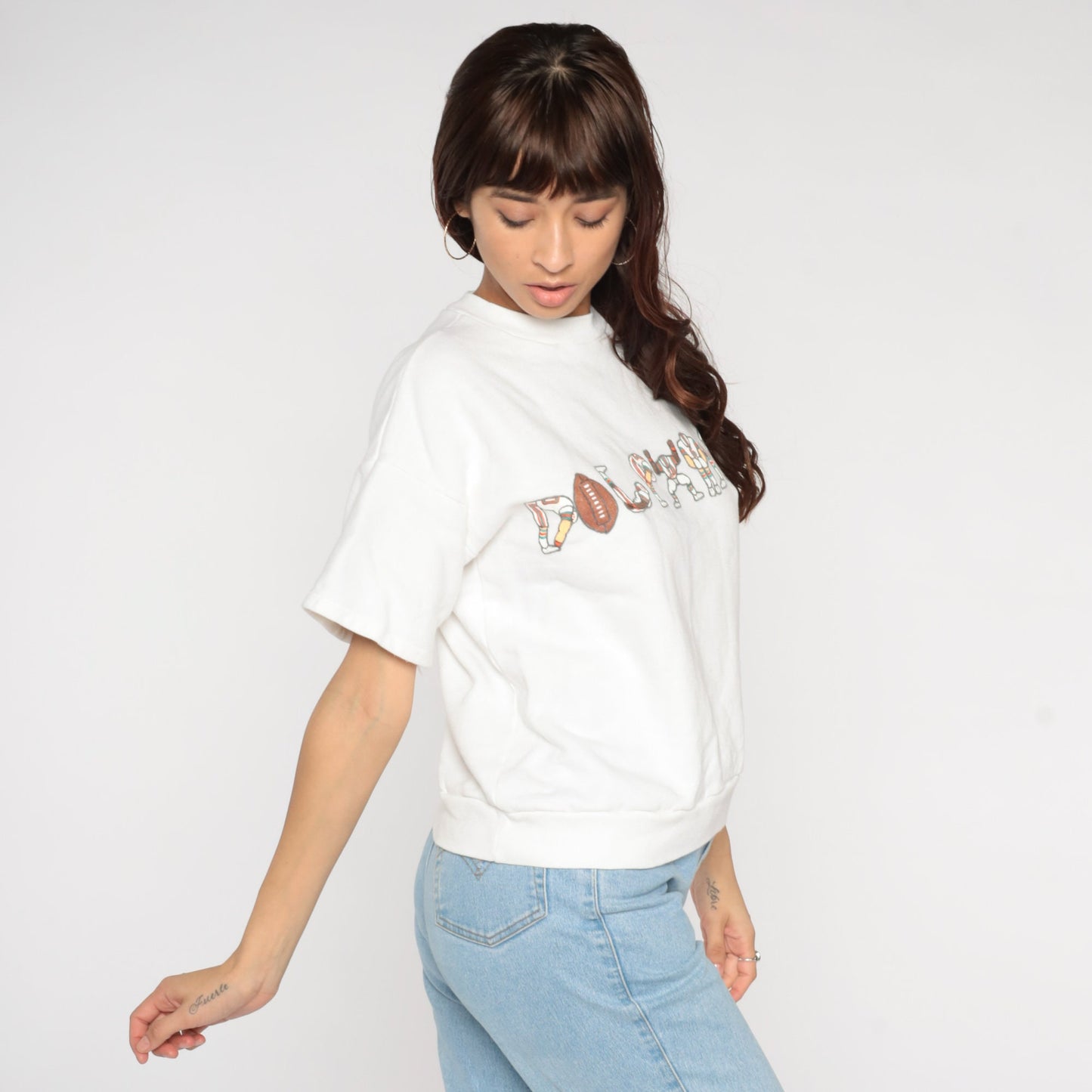 1980s Miami Dolphins NFL Football Graphic Sweatshirt Medium