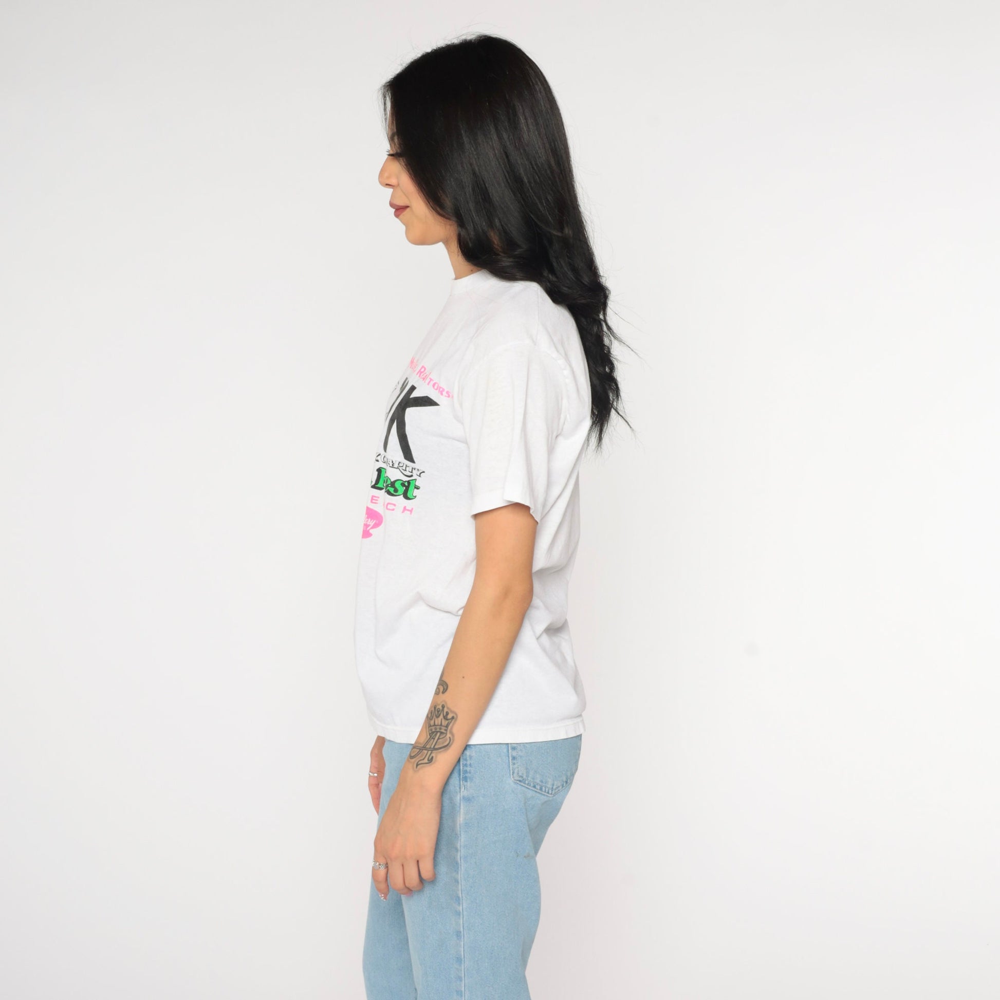 90s Long Beach Grand Prix 10k Charity Run Graphic Tee White Pelican Medium
