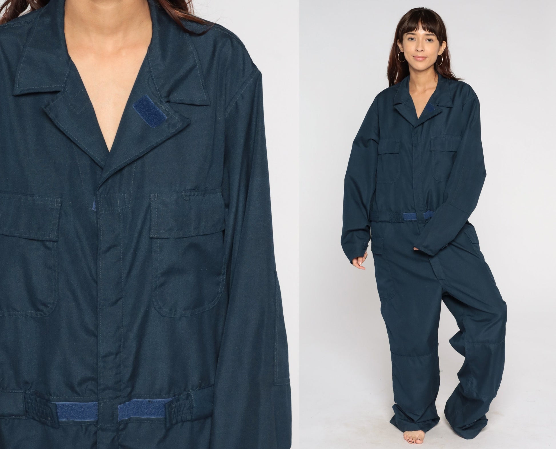 Vintage Navy Aramid Coveralls Long Sleeve Workwear Jumpsuit Men's Extra Large XL