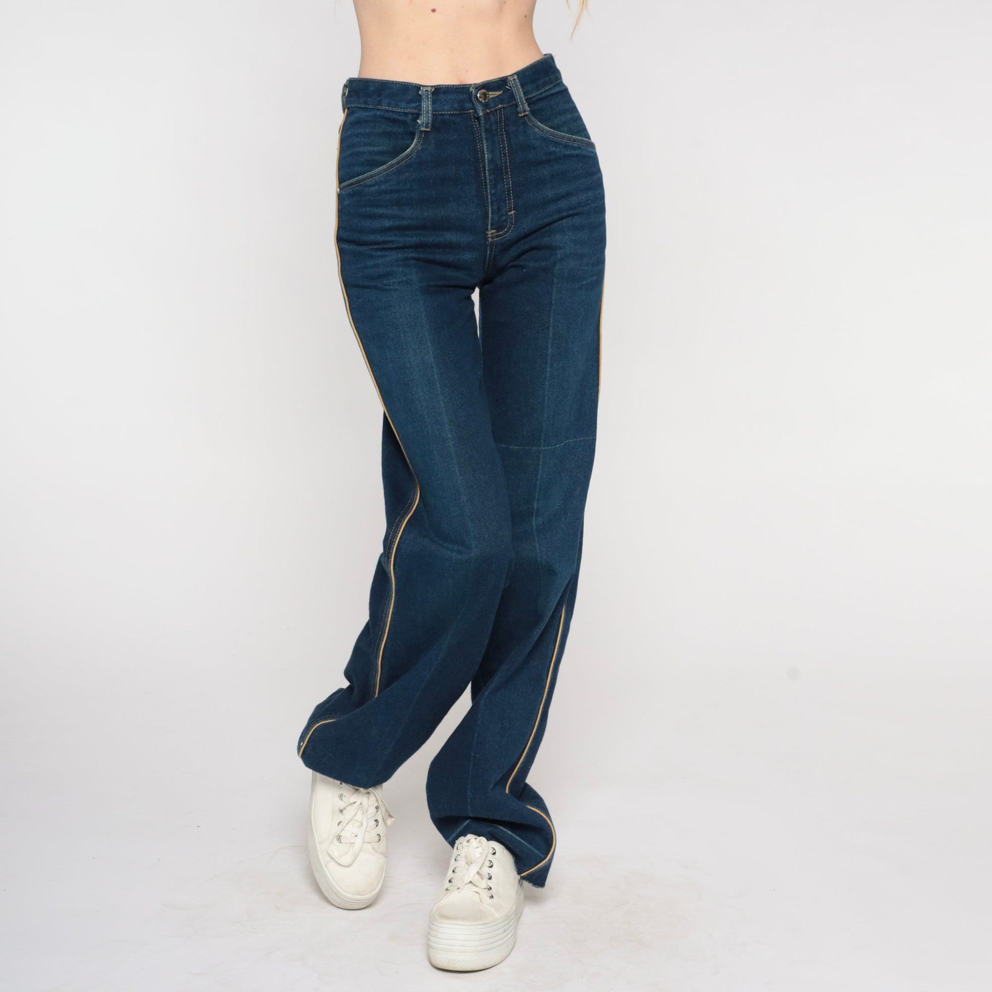 90s Brittania High-Waisted Flare Jeans Dark Blue Denim Extra Small