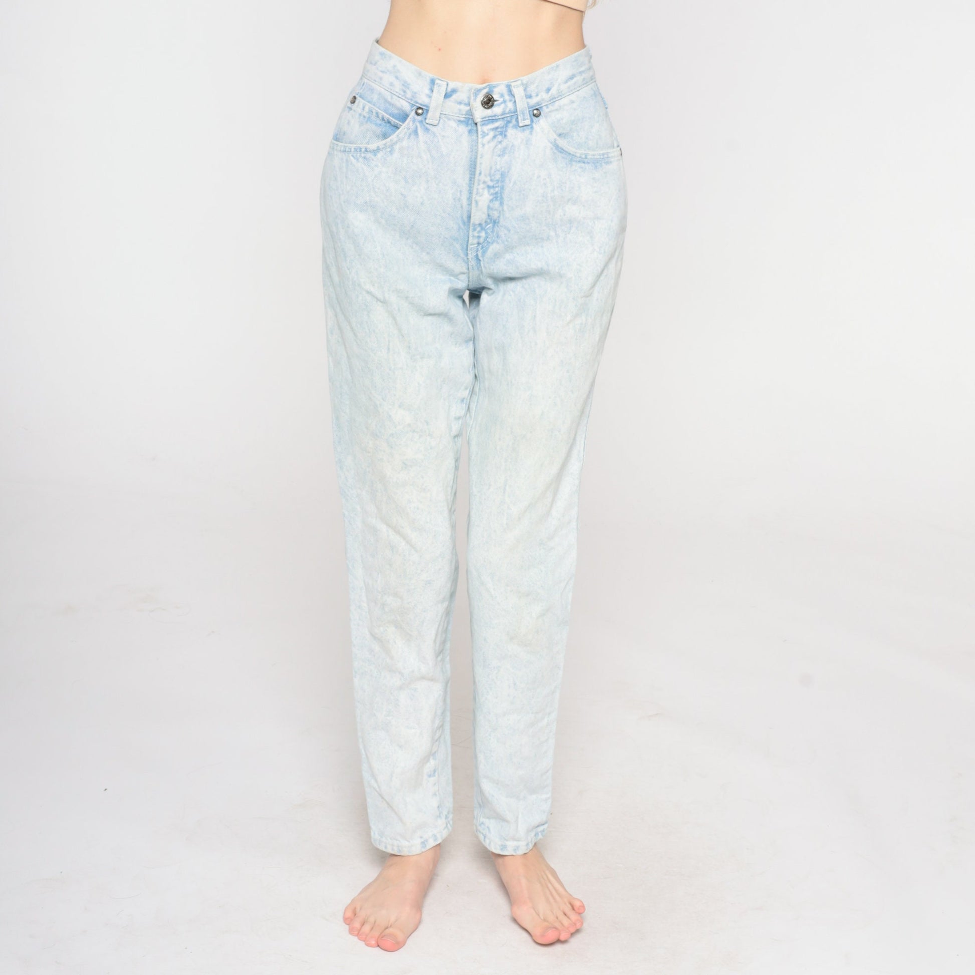 Levi's 900 Acid Wash High-Waisted Tapered Jeans 90s Denim Extra Small
