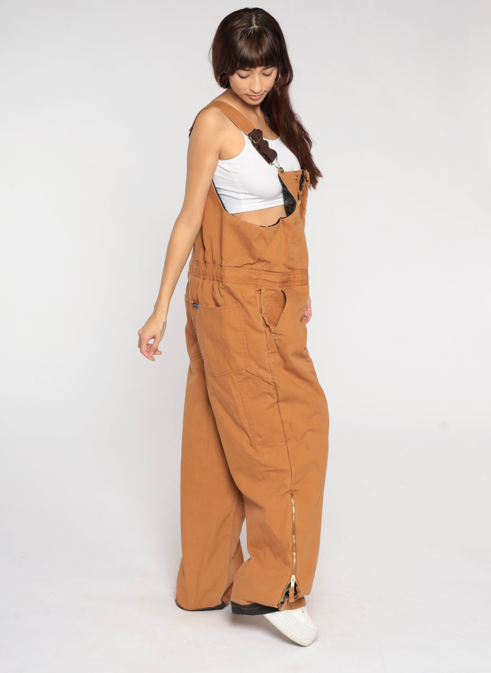00s Walls Insulated Brown Bib Overalls Workwear Extra Large XL