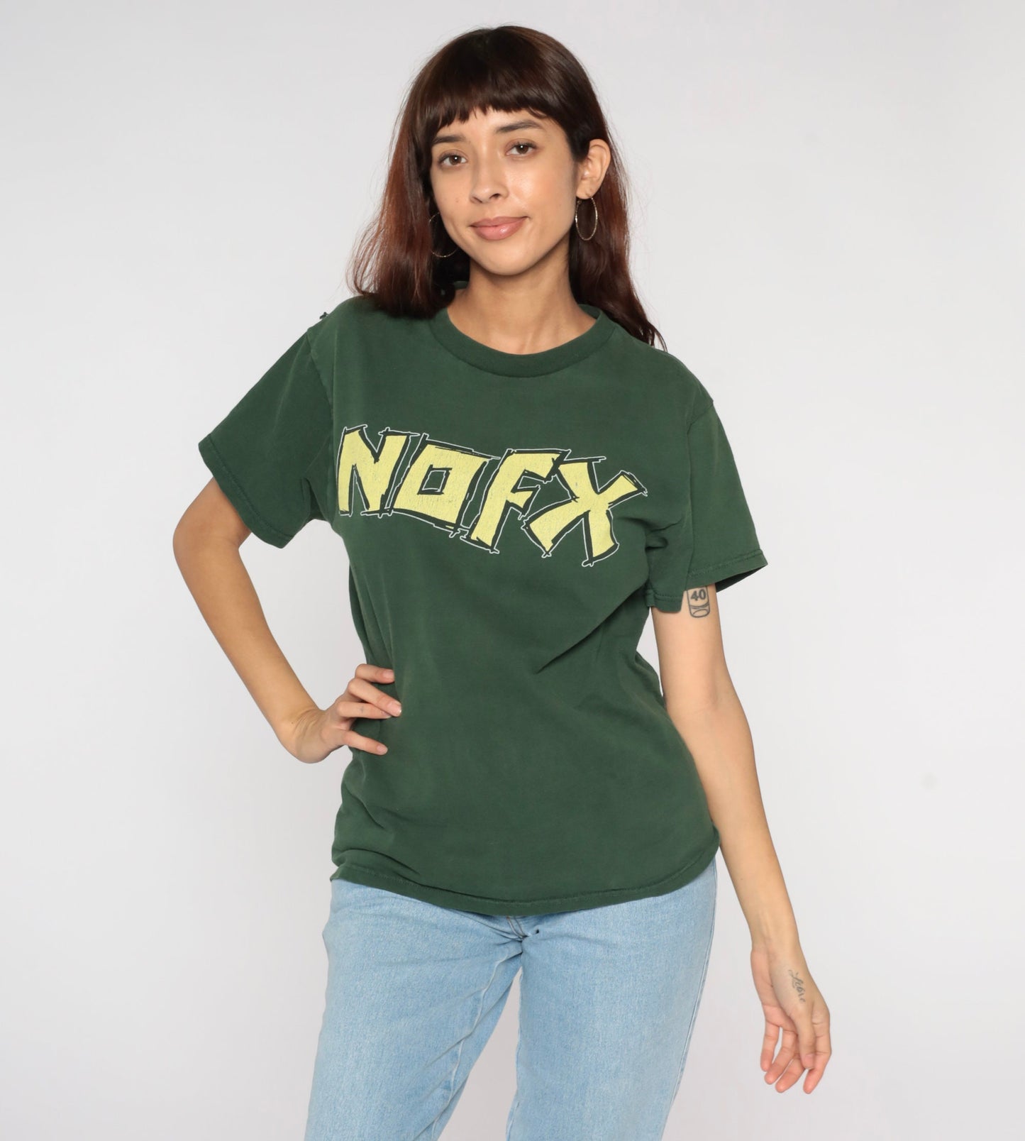 NOFX Pump Up the Valuum Whirled Tour 2002 Concert Tee Green Medium M