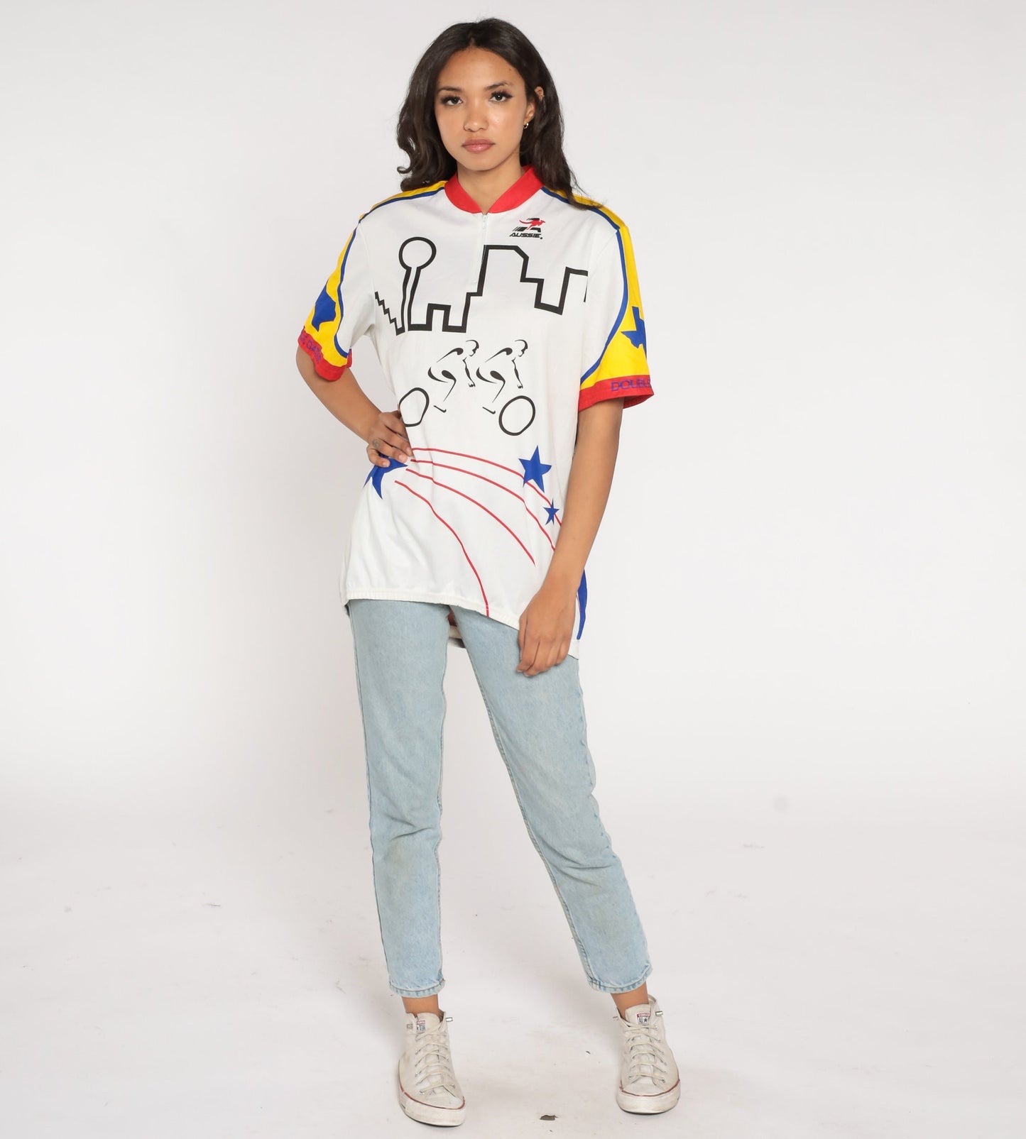 90s Aussie Cycling Jersey Tandem Bicycle Graphic Tee White Extra Extra Large XXL