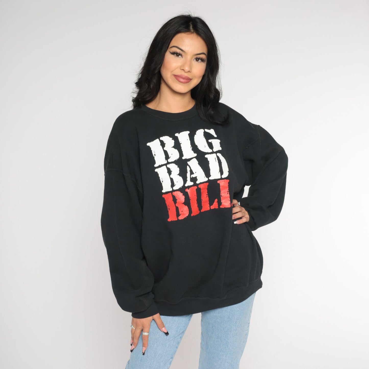 90s Big Bad Bill Graphic Sweatshirt Lee Black Crewneck Extra Large XXL