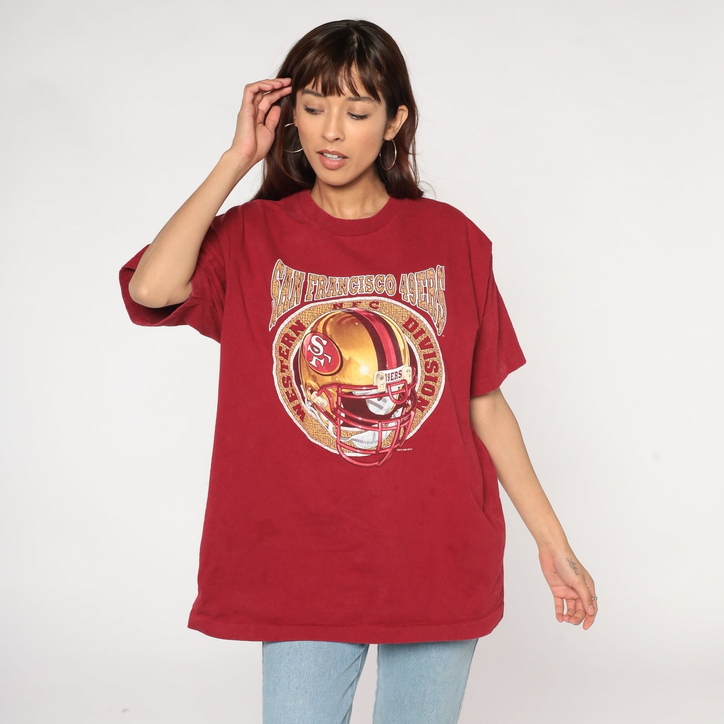 90s San Francisco 49ers NFL Football T-Shirt Red Single Stitch Extra Large