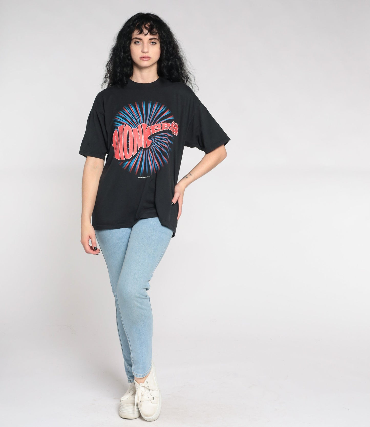 1997 The Monkees Tour Band T-Shirt Black Cotton Extra Large XL