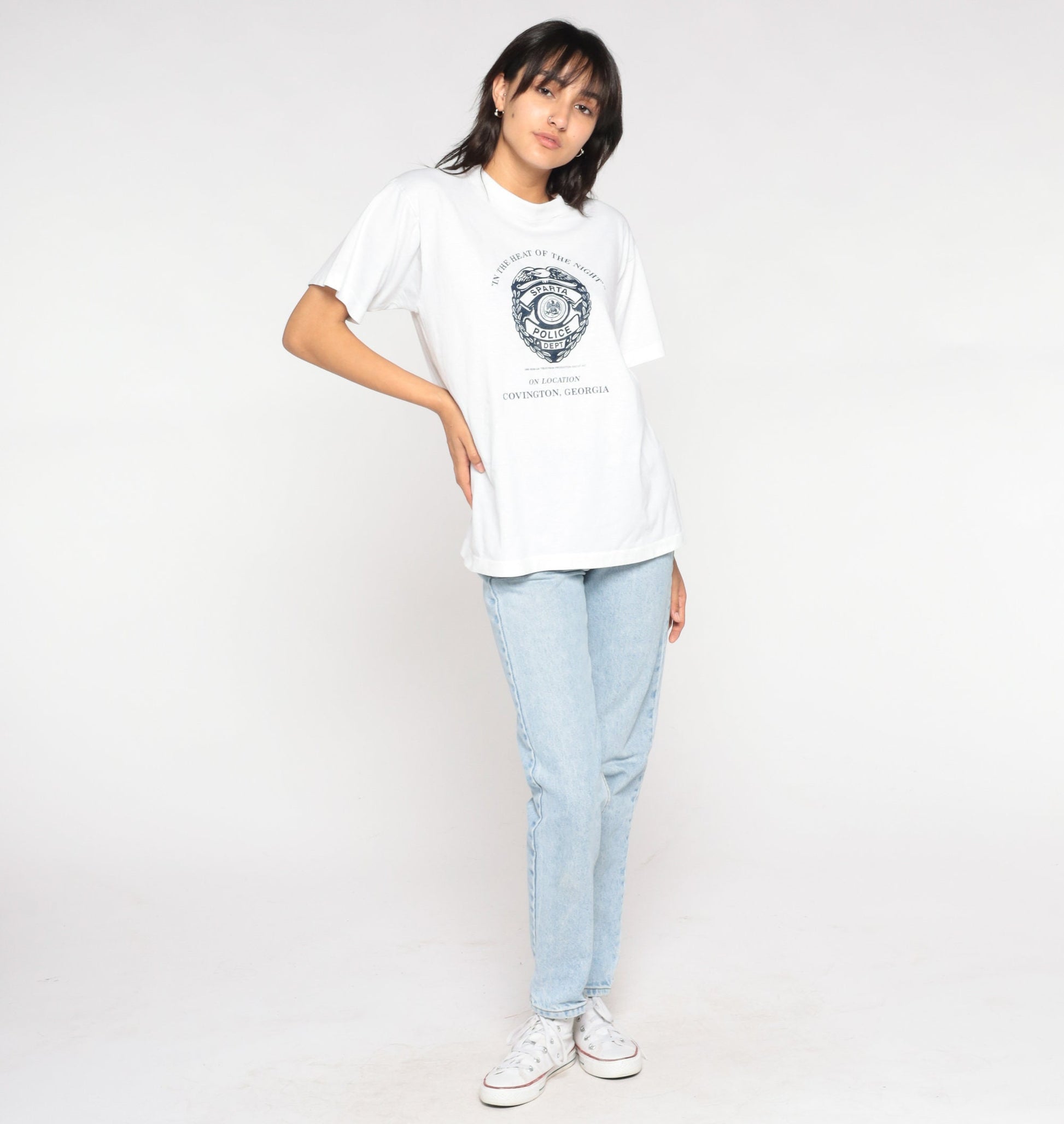 90s Sparta Police Department Covington Georgia Graphic Tee White Medium