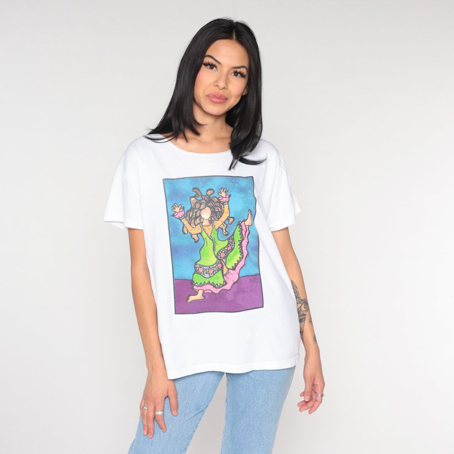 90s Suzy Toronto Graphic T-Shirt She Who Has Great Attitude Cotton Large L