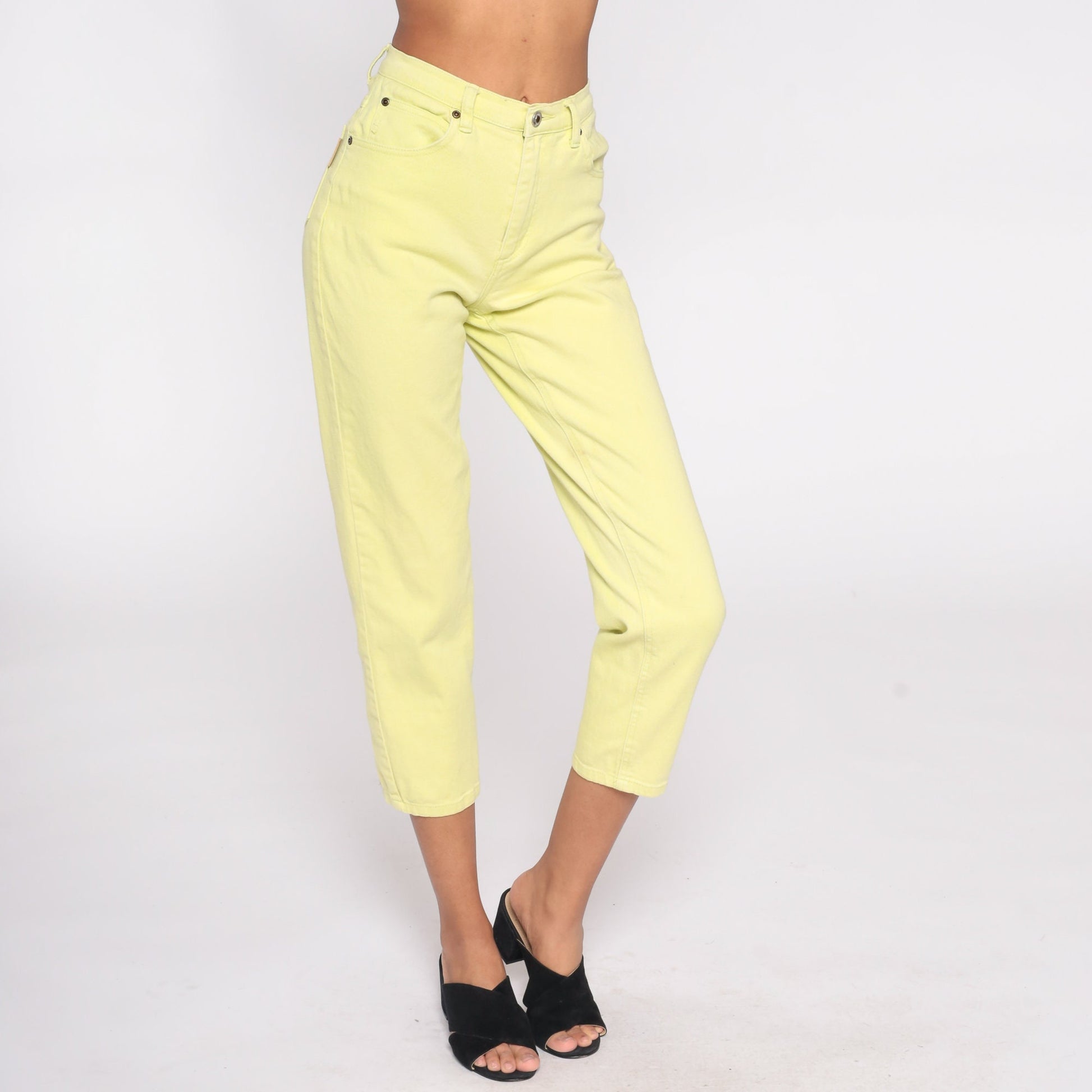 Y2K Coldwater Creek Lime Green High-Rise Skinny Jeans Petite 4