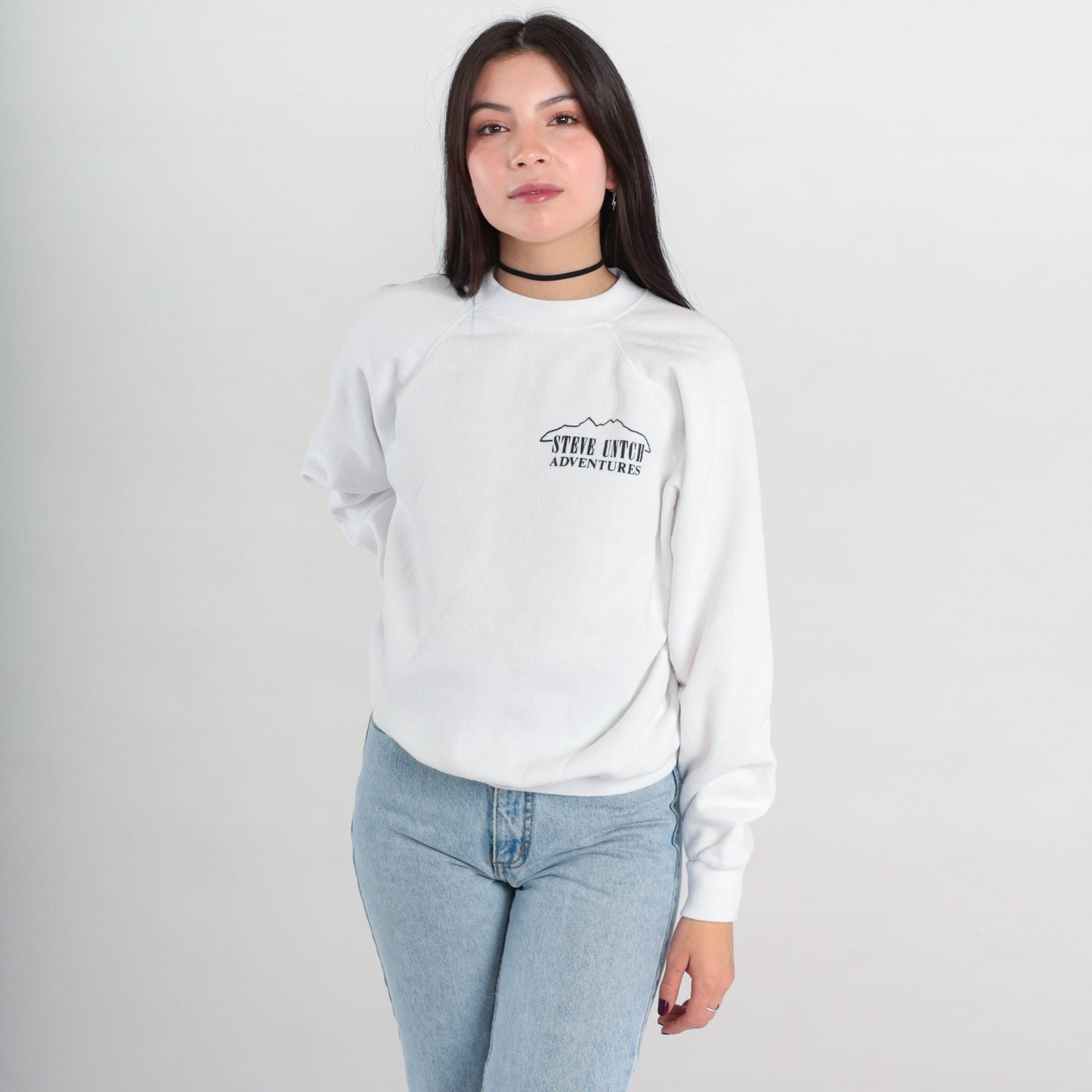 90s Steve Untch Adventures El Altar Ecuador Mountain Sweatshirt White Medium