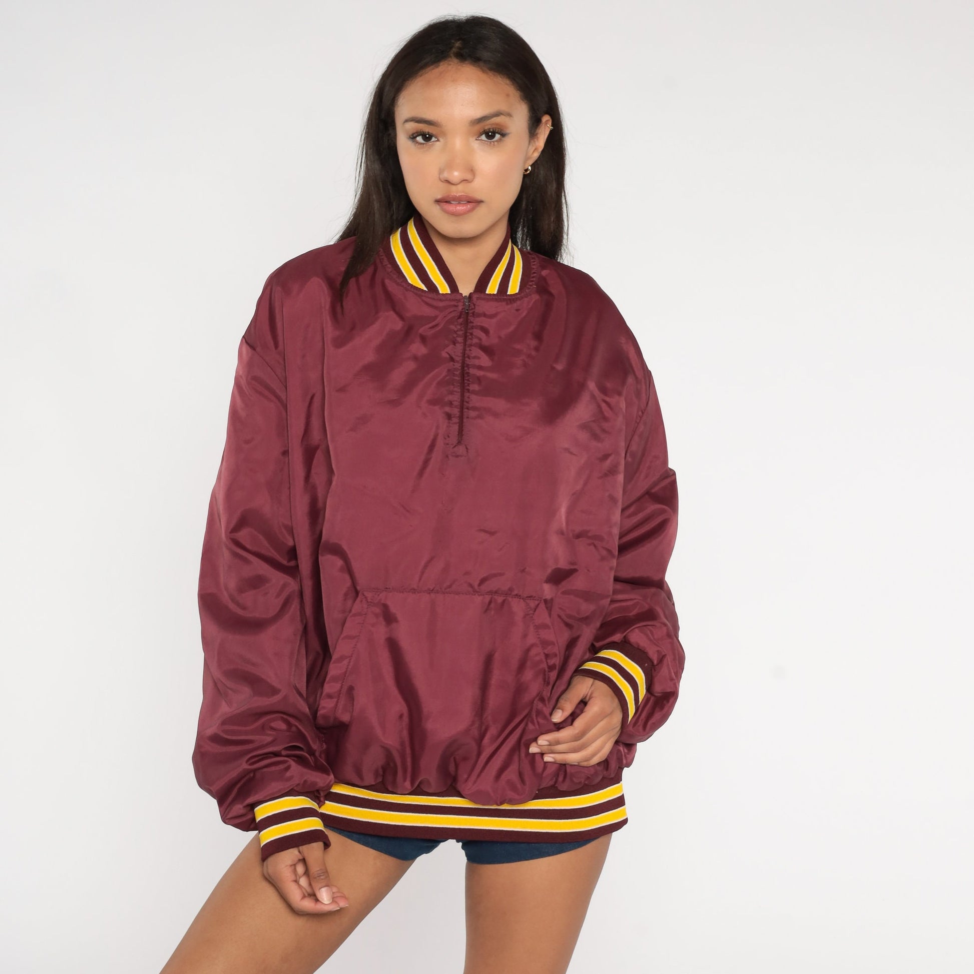 80s Special Olympics Minnesota Forest Ranger Bomber Jacket Burgundy XXL