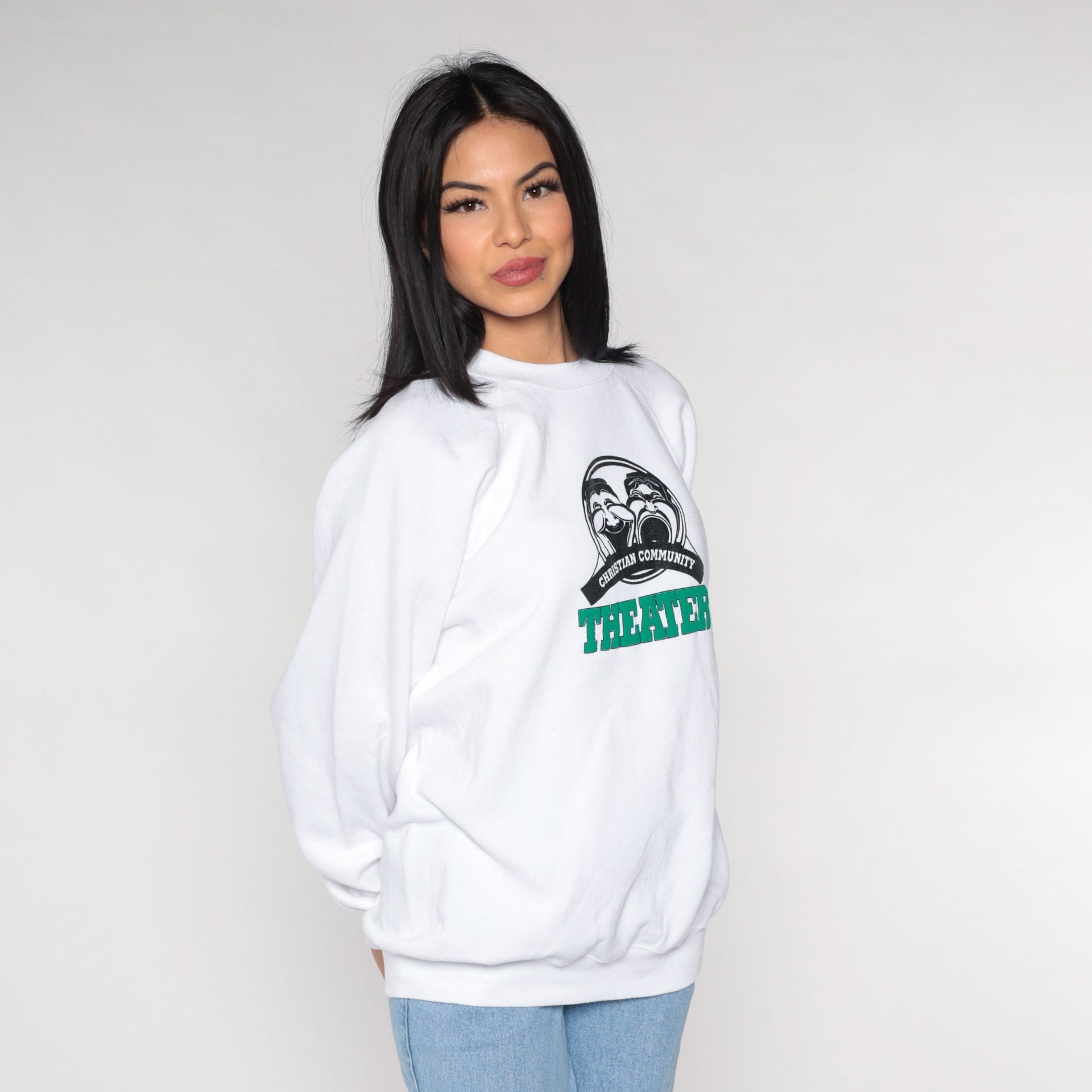 90s Christian Community Theater Sound of Music Sweatshirt White Raglan XL