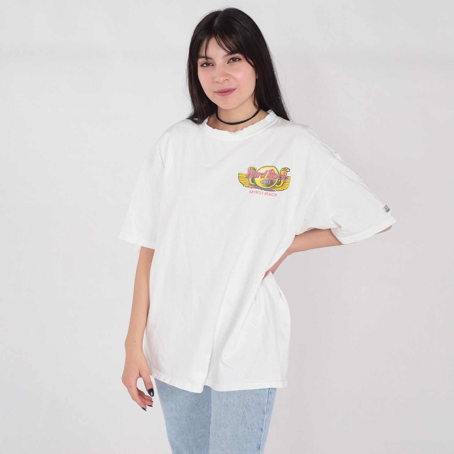90s Hard Rock Cafe Myrtle Beach Egypt Pharaoh Graphic Tee White XL