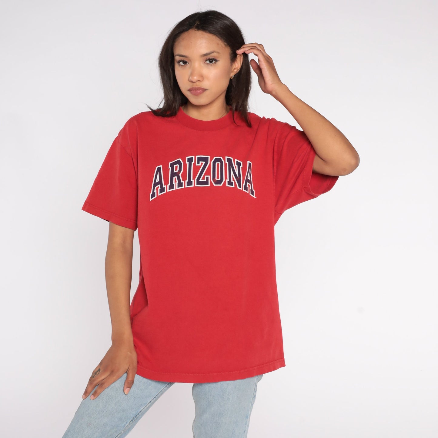 00s University of Arizona Graphic T-Shirt Red Cotton Tee Large