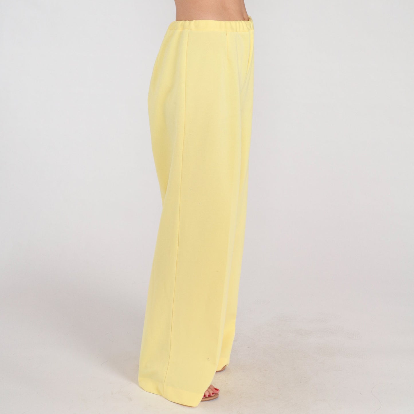 70s Yellow High-Waist Straight-Leg Trousers Medium