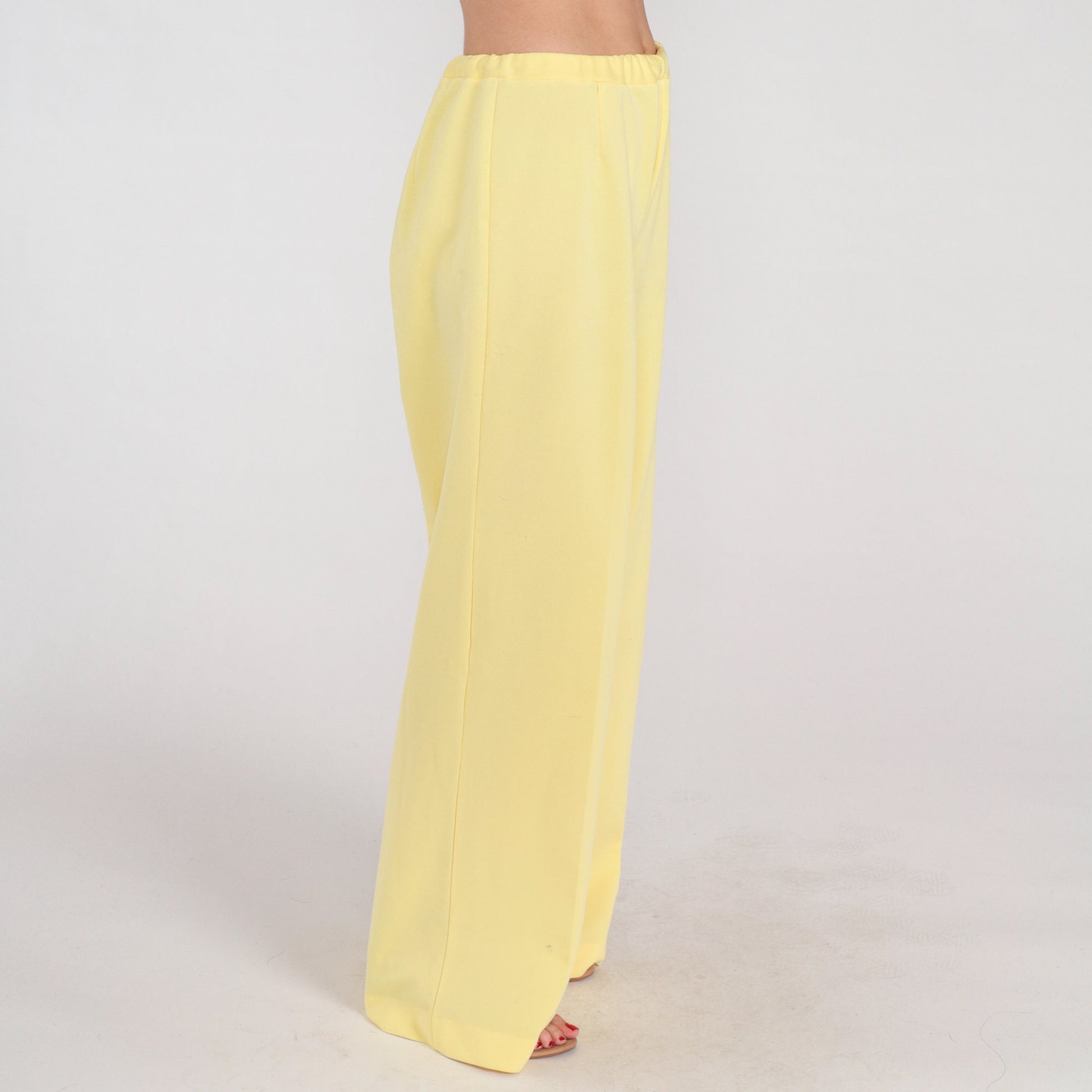 70s Yellow High-Waist Straight-Leg Trousers Medium