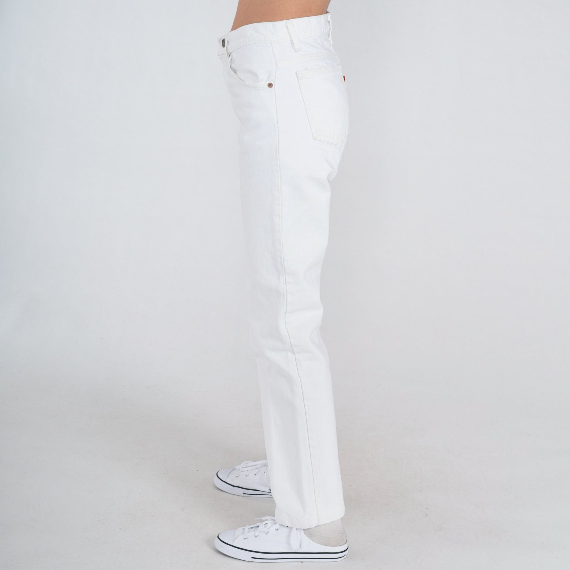 80s Levi's Orange Tab High-Rise Straight Jeans White Denim Extra Small