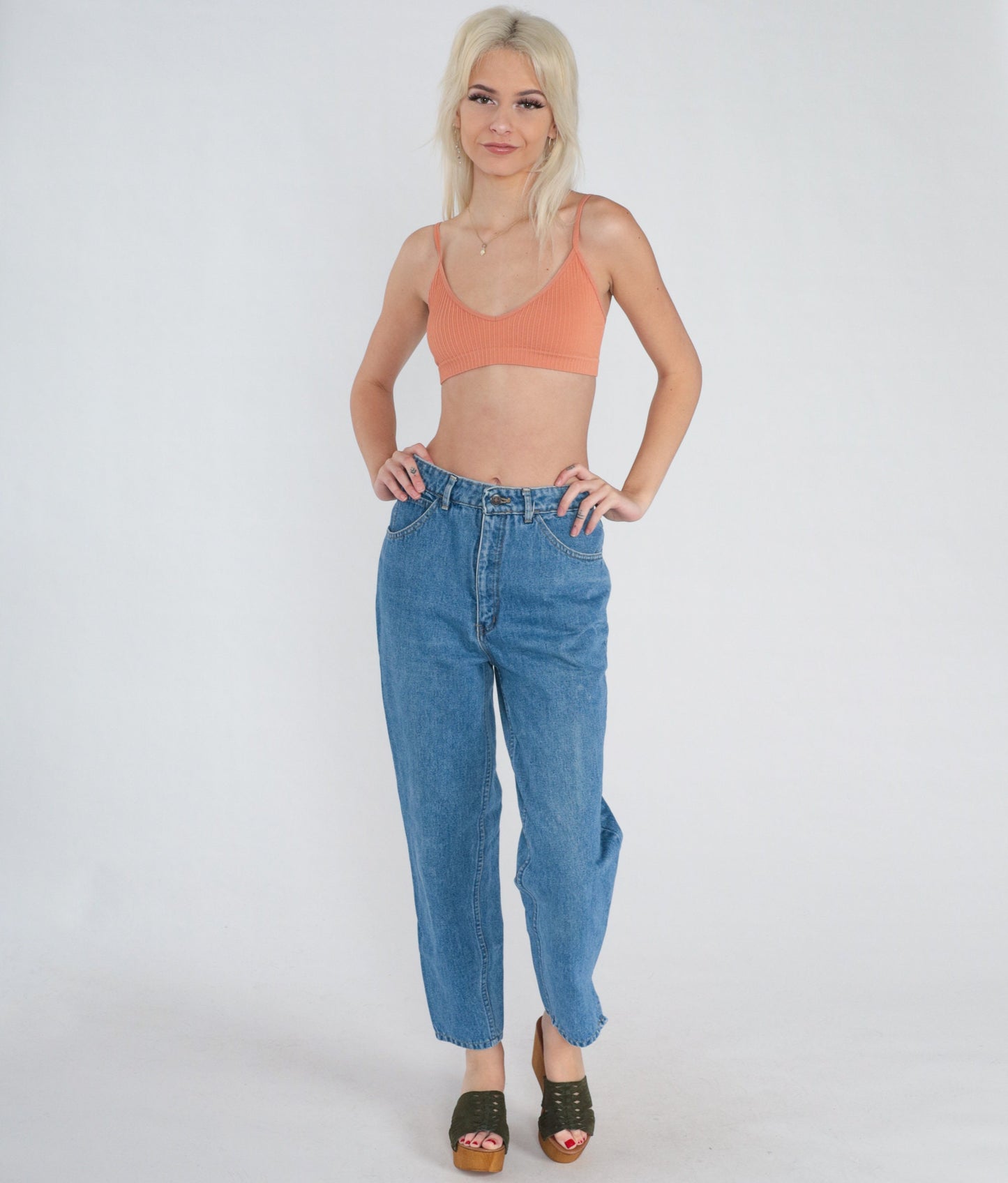 90s New York Jean Co High Waisted Straight Leg Jeans Blue Denim Small