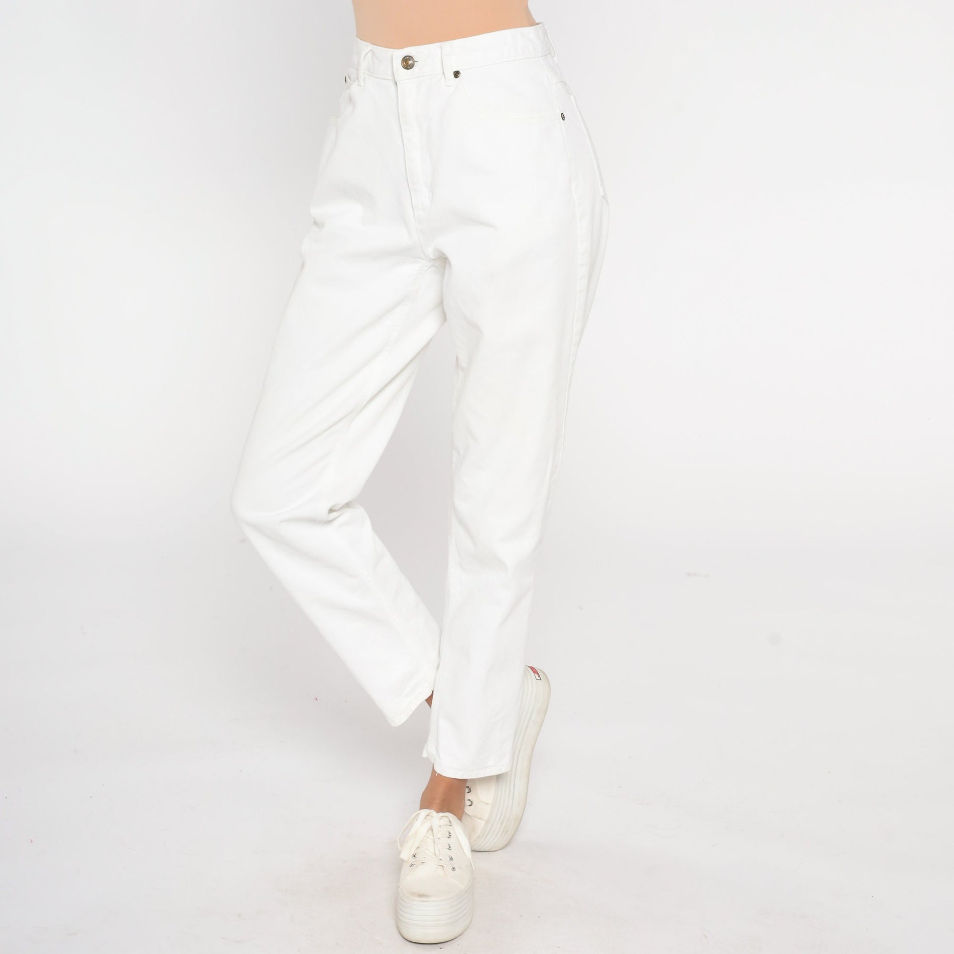 90s Liz Claiborne White Tapered Mom Jeans High Rise Denim Small