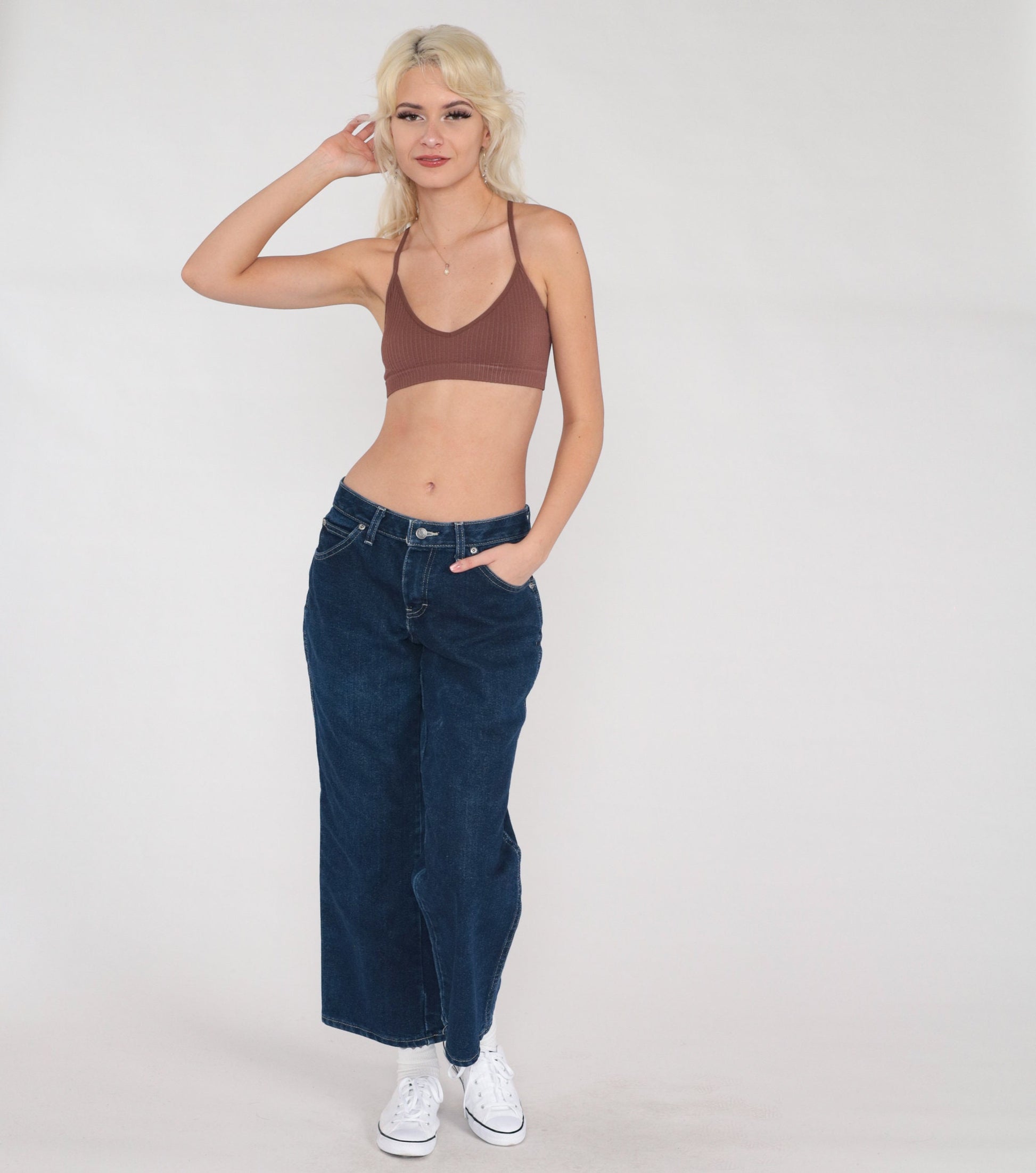 Y2K Dickies Flare Jeans Low Rise Dark Wash Denim Bell Bottom 00s Medium