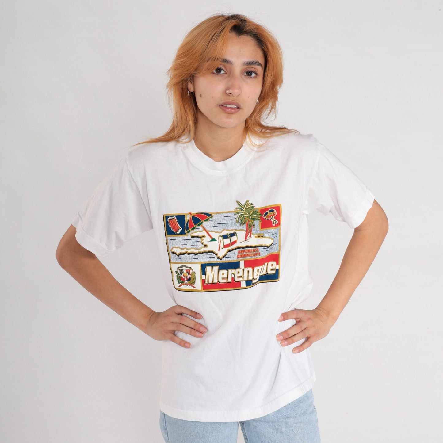 00s Dominican Republic Merengue Music Graphic T-Shirt Cotton Medium