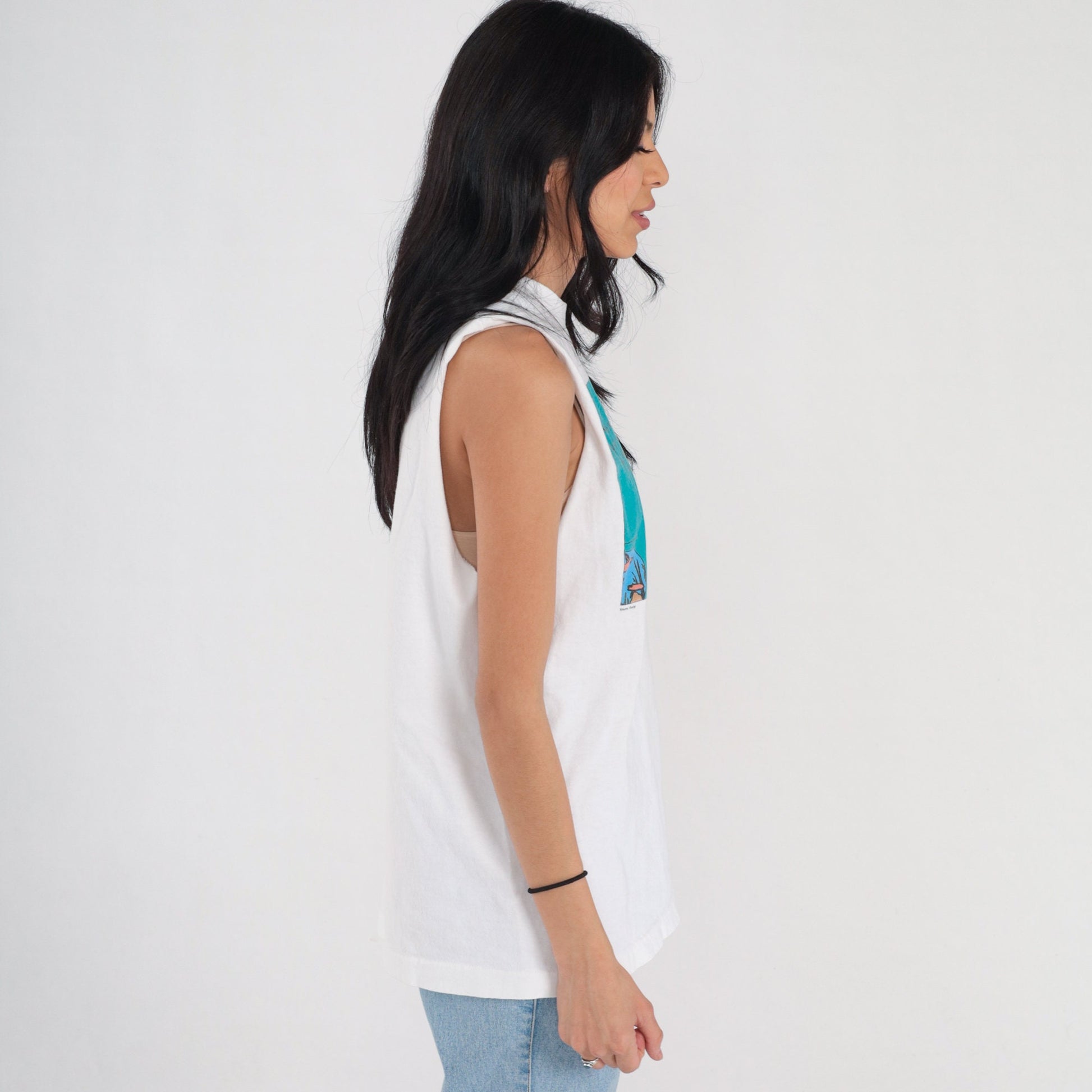 90s Evil Cat Graphic Tank Top Nicole Hollander White Medium M
