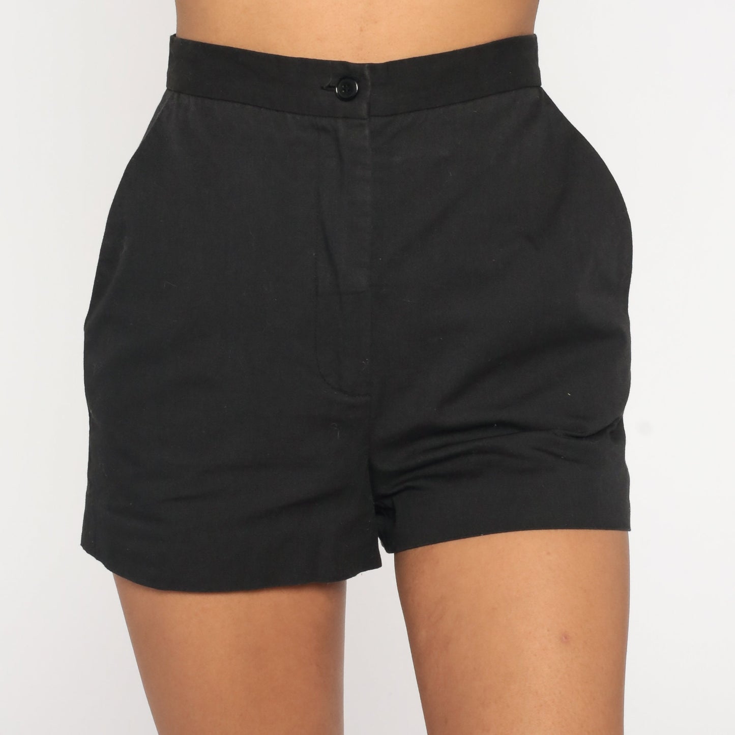 Organic John Patrick Black High-Waist Shorts Cotton Size 2 XS