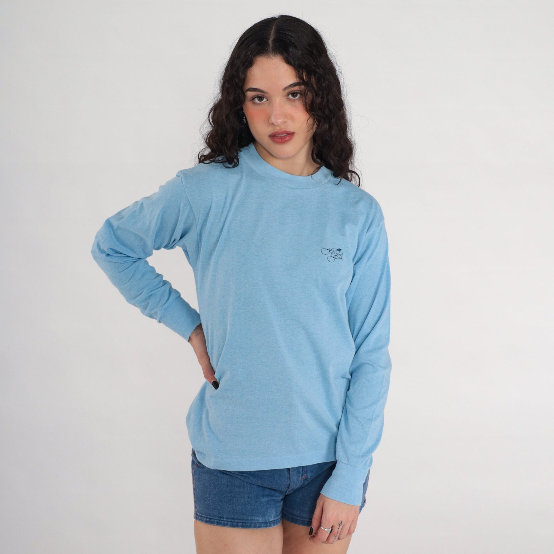 80s Hollywood Park Horse Racing T-Shirt Blue Graphic Los Angeles Small
