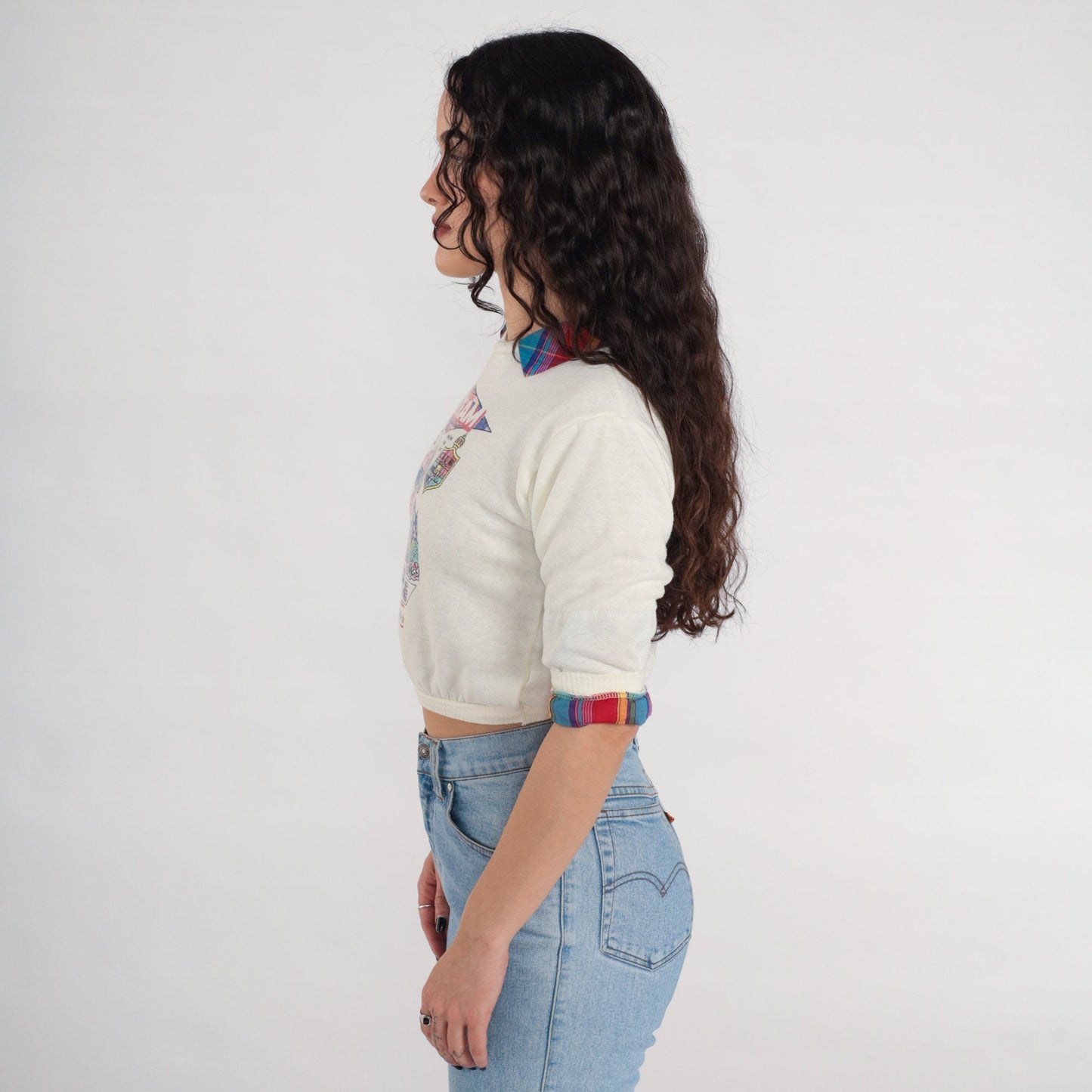 80s US Team Challenge Fishing Climbing Canoeing Graphic Sweatshirt Cropped XXS
