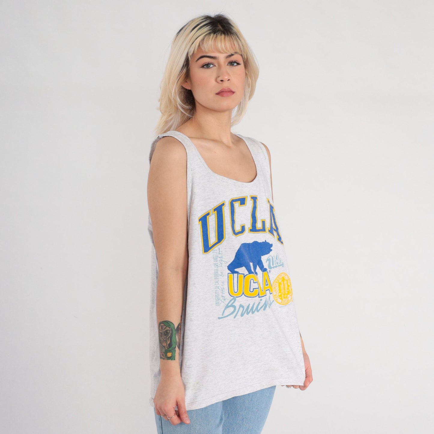 90s UCLA Bruins Tank Top Grey Graphic Single Stitch Extra Large XL