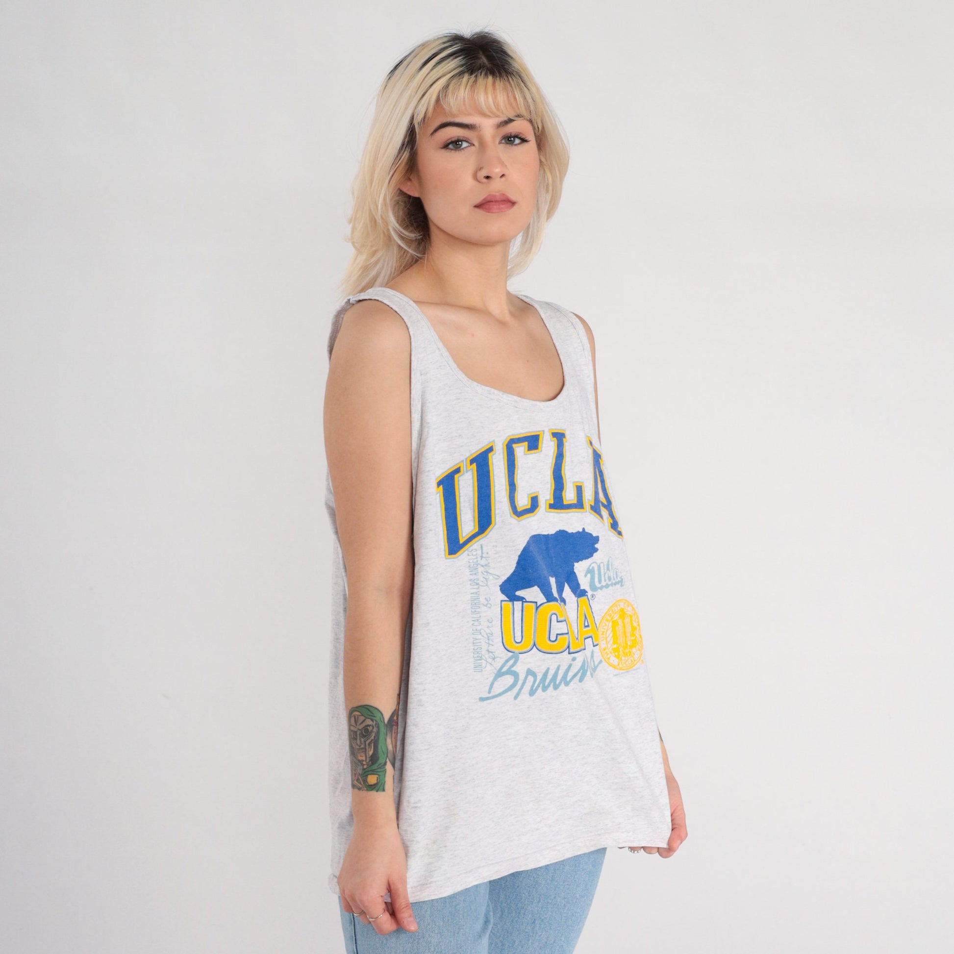 90s UCLA Bruins Tank Top Grey Graphic Single Stitch Extra Large XL