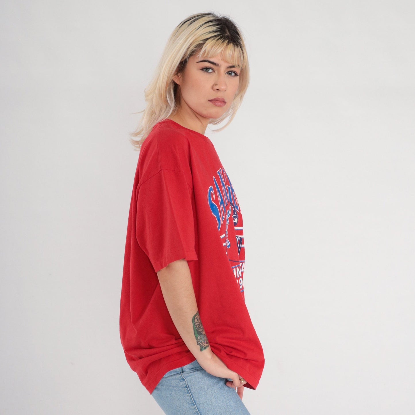 1994 Raisin Bowl Sanger Cheyenne Football Graphic T-Shirt White Extra Large XL
