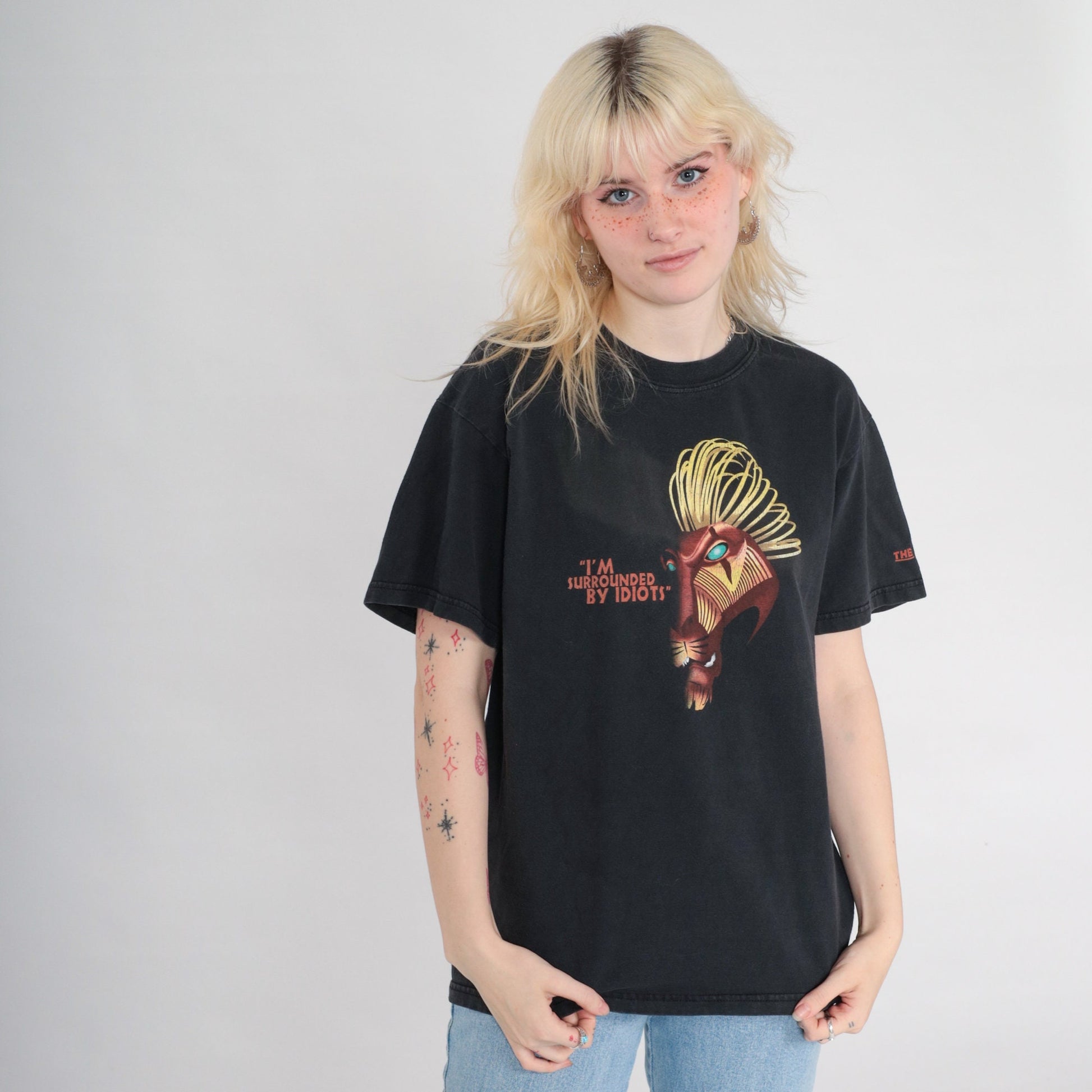Y2K Lion King Broadway Musical Disney T-Shirt Scar Graphic Black Medium