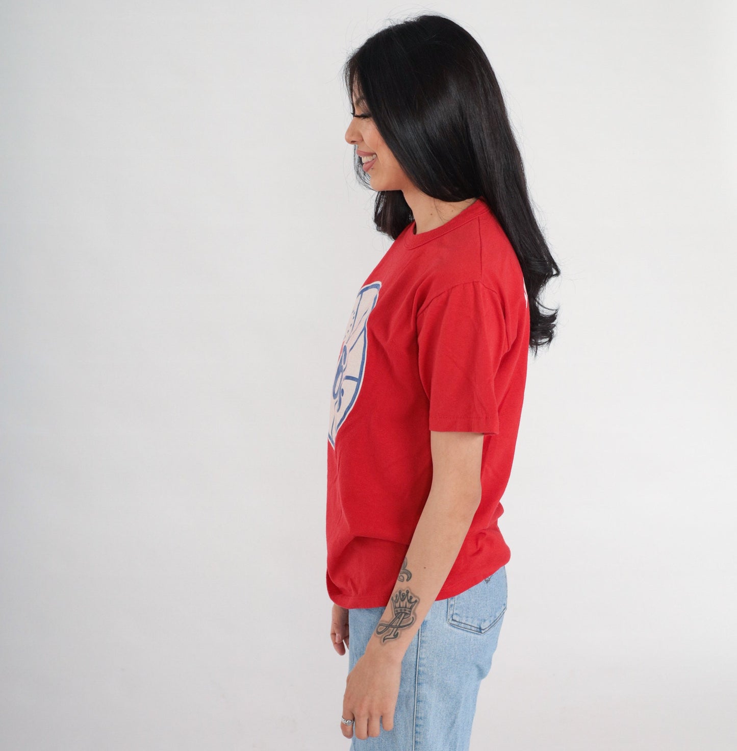 90s 76ers Basketball Piedmont Recreation Department Graphic Tee Red Medium M