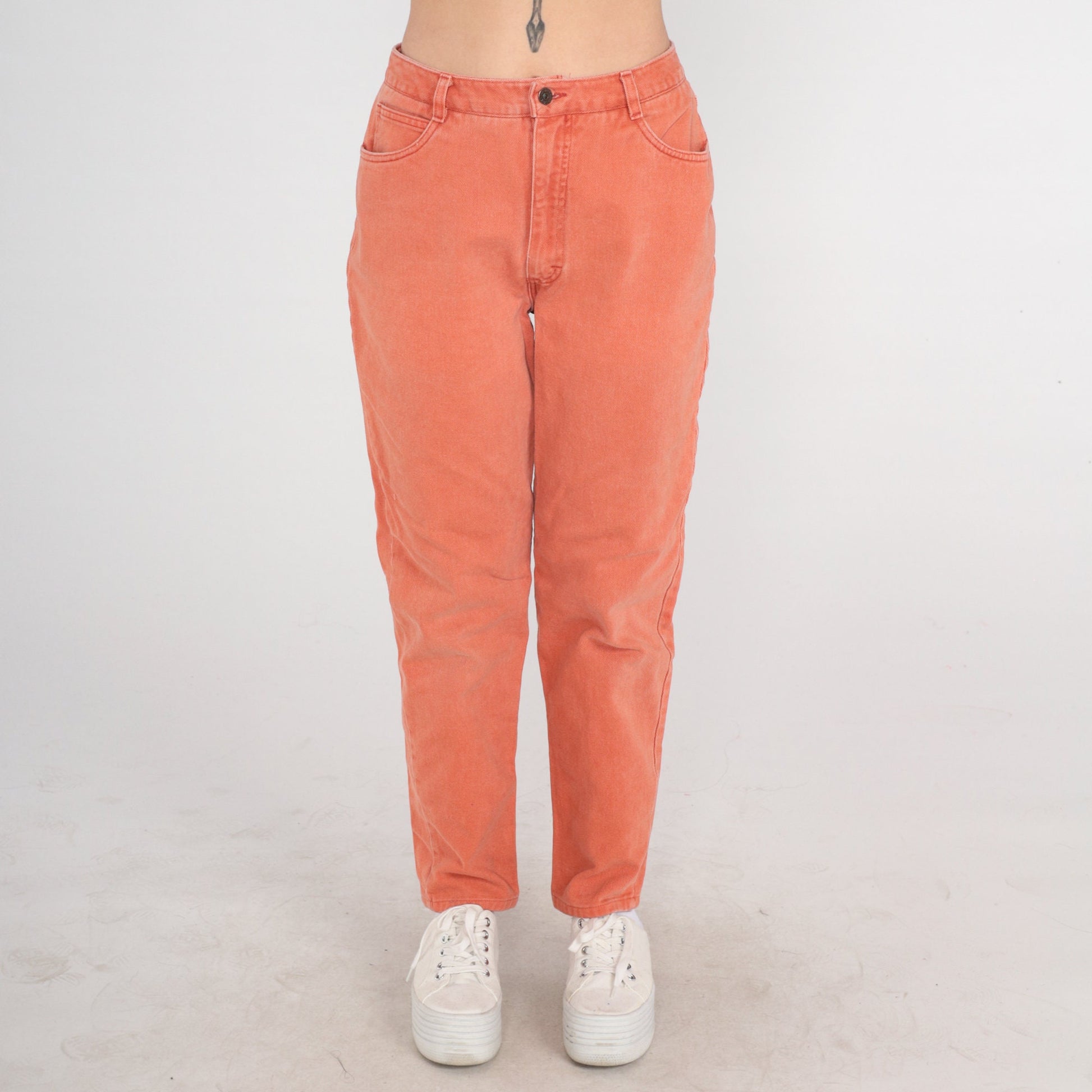 90s Ruff Hewn Orange Tapered High-Rise Jeans Medium 31