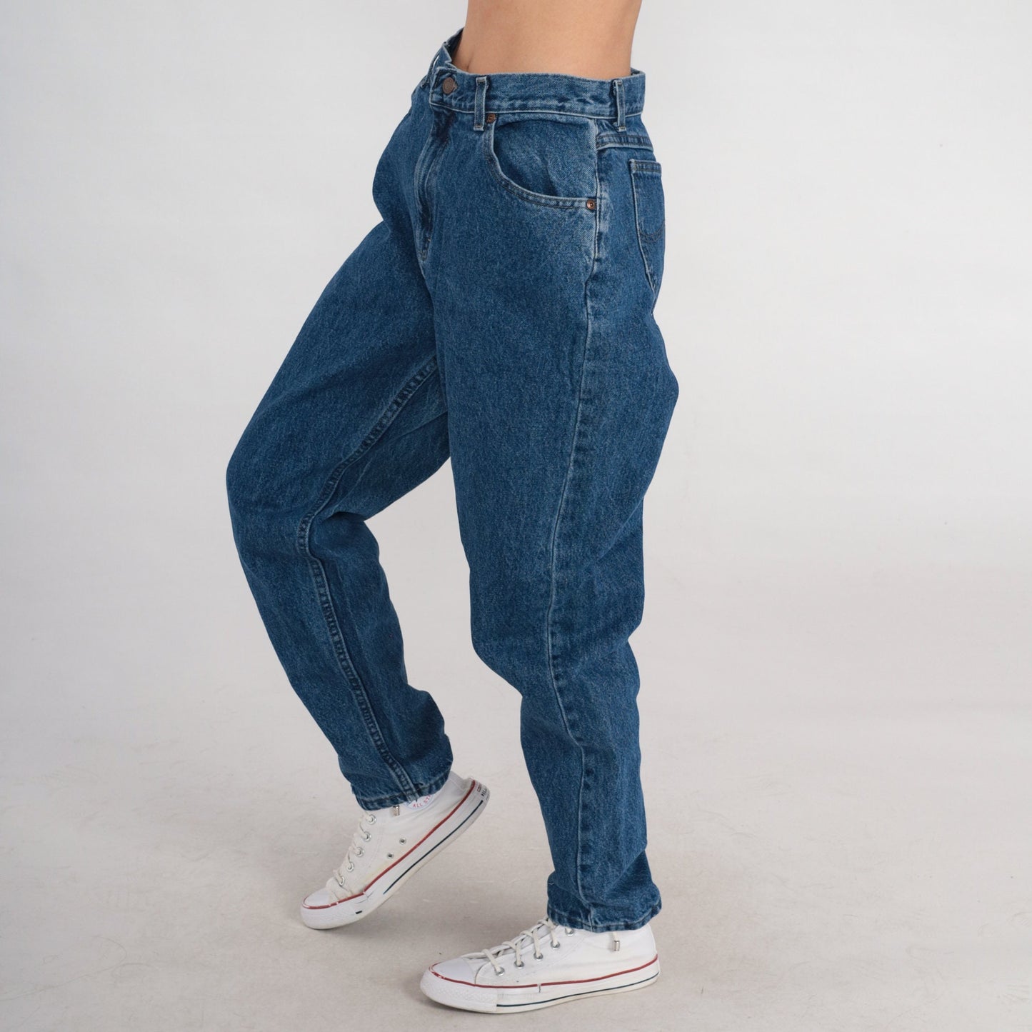 90s Lee High Waist Mom Jeans Dark Wash Straight Leg Denim Large