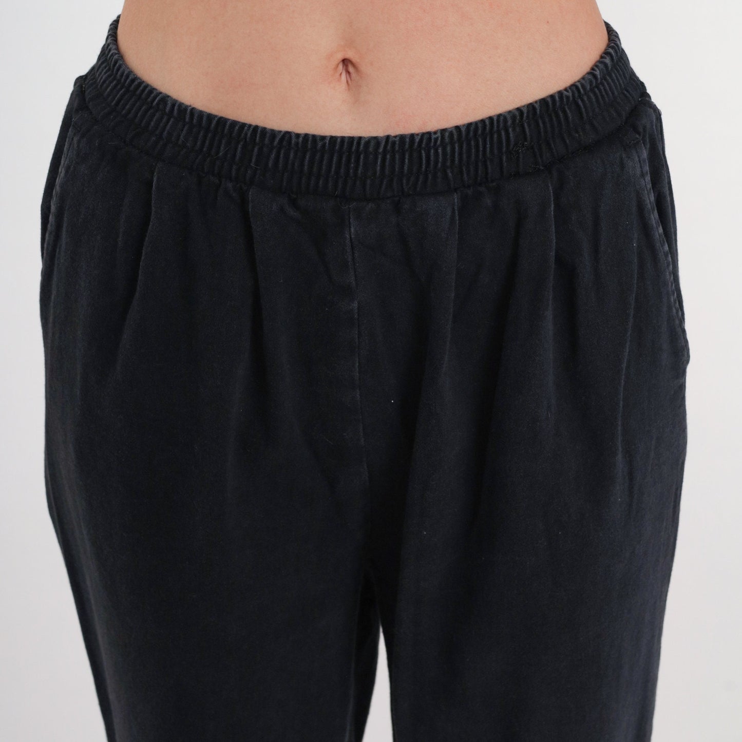 90s Black Stirrup Pants Tapered High Waist Trousers Small S