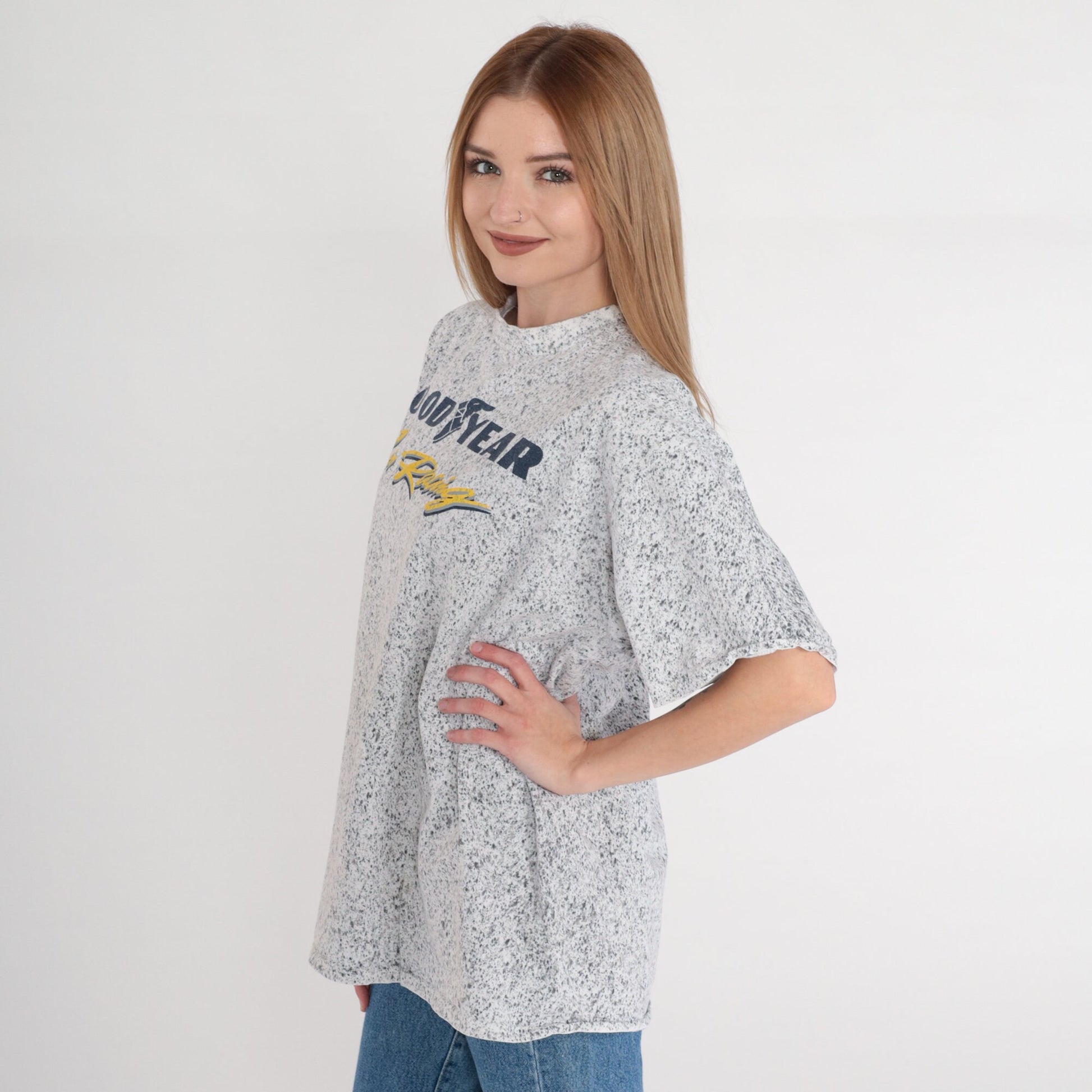 90s Goodyear Racing Paint Splatter Graphic T-Shirt Cotton Extra Large XL