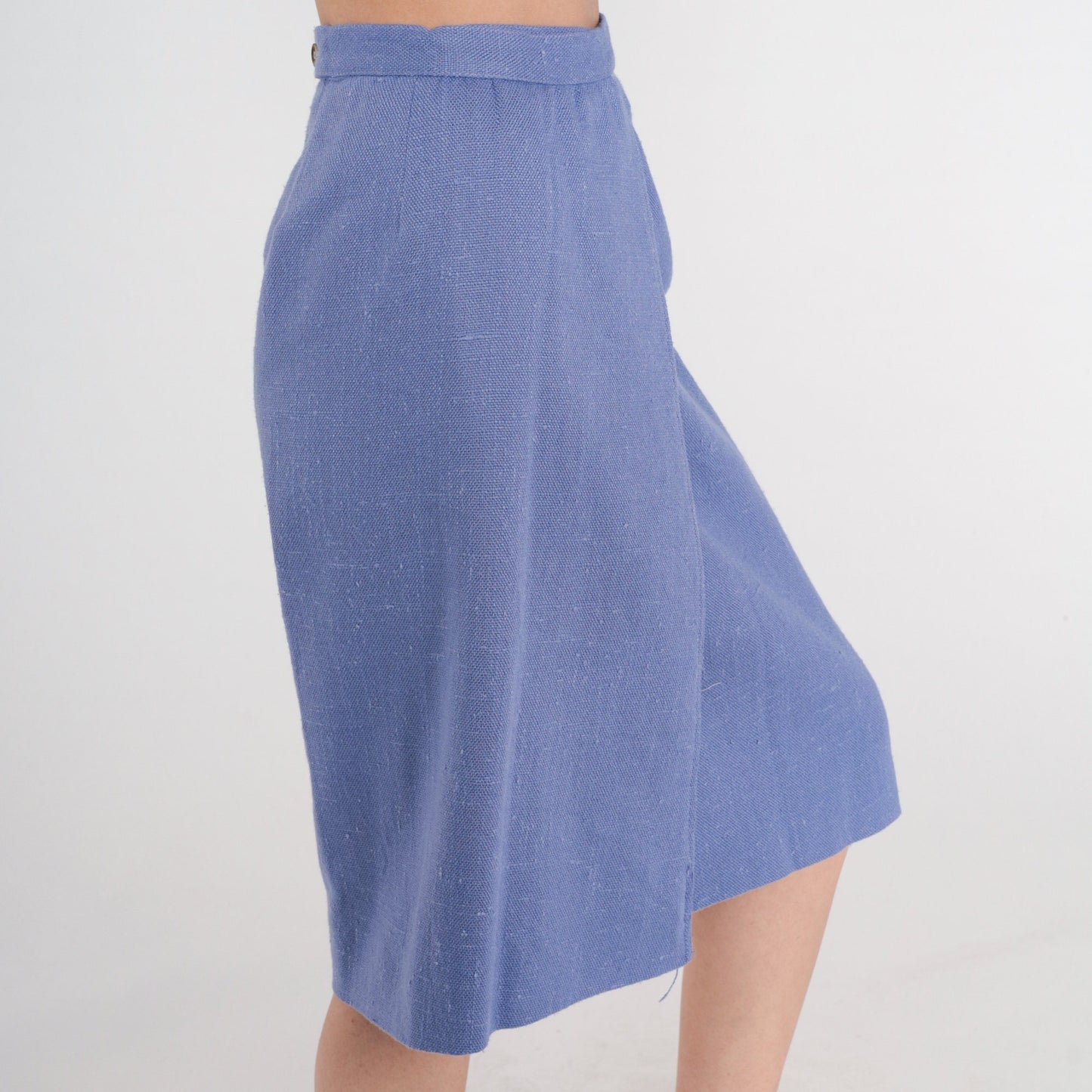 80s Liz Claiborne Periwinkle Wrap Skirt Knee Length High Waist Extra Small