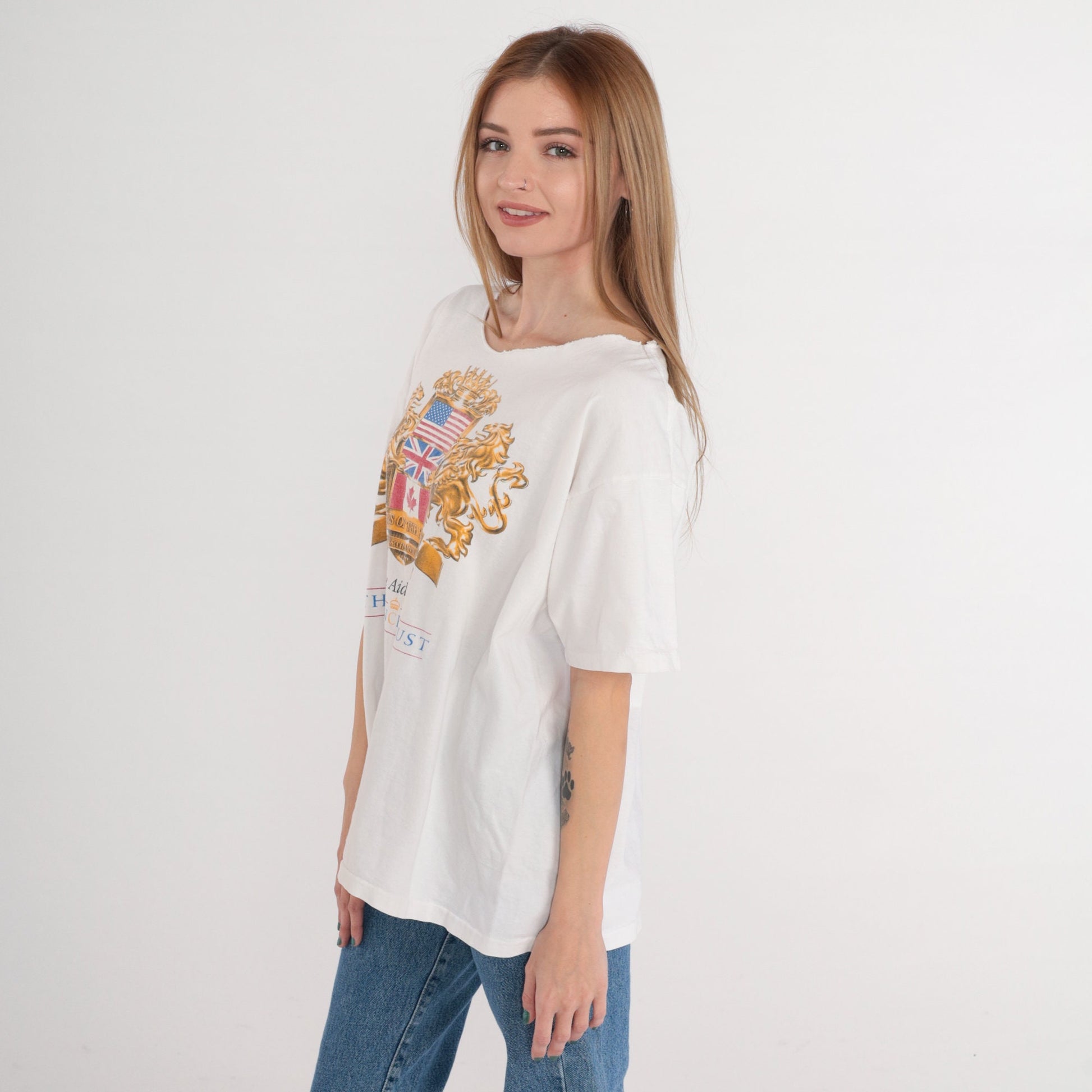 90s Prince's Trust Robes of the Realm Graphic T-Shirt White North America Large L