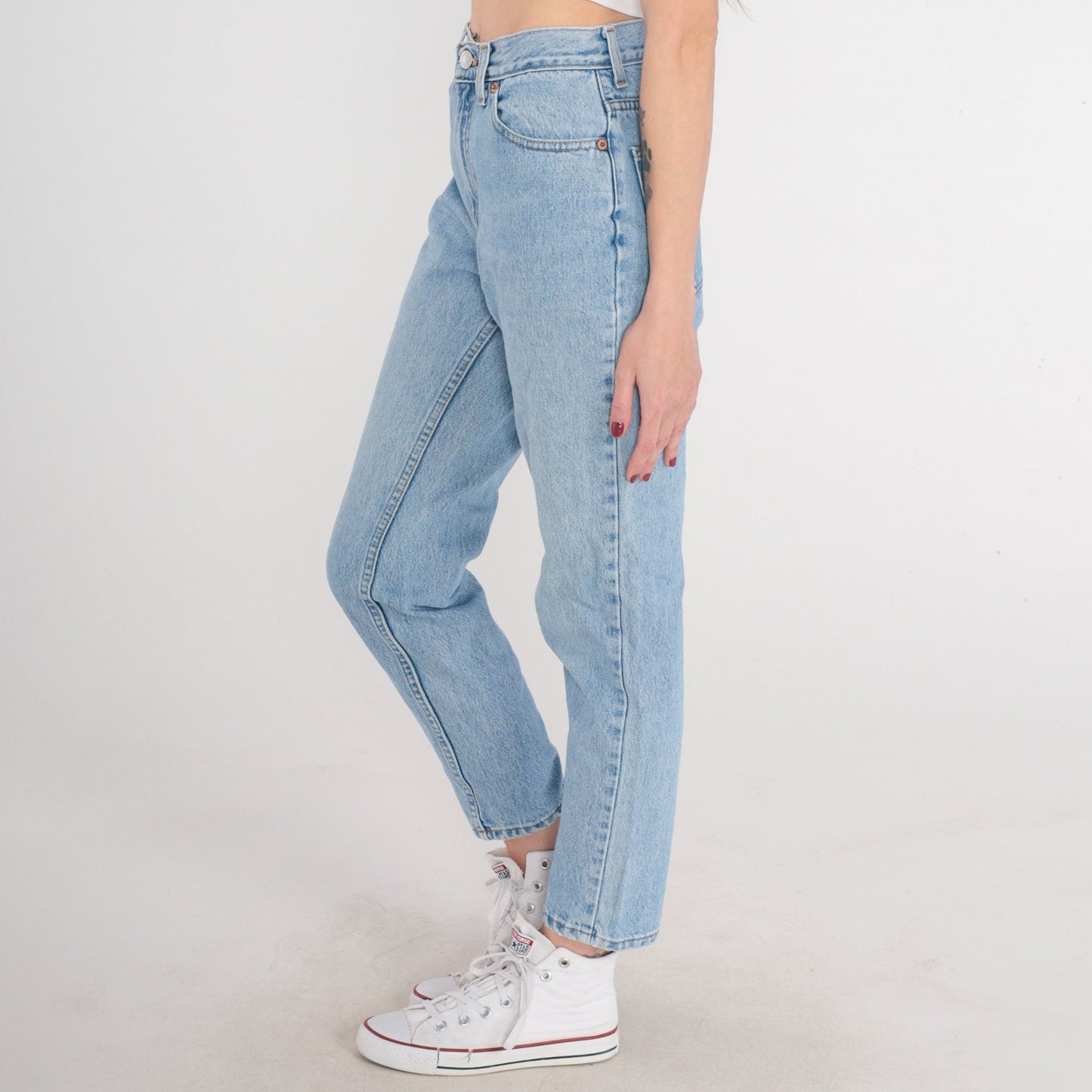 90s Gap Tapered Mom Jeans Light Wash Blue Denim Mid Rise Extra Small