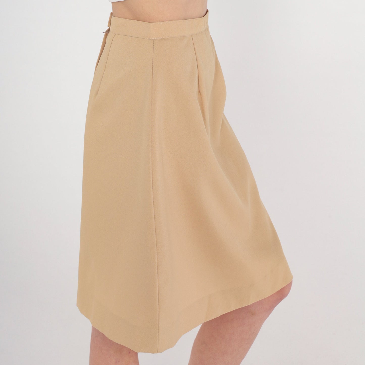 90s Tan A-Line Mini Skirt High Waisted Extra Small XS