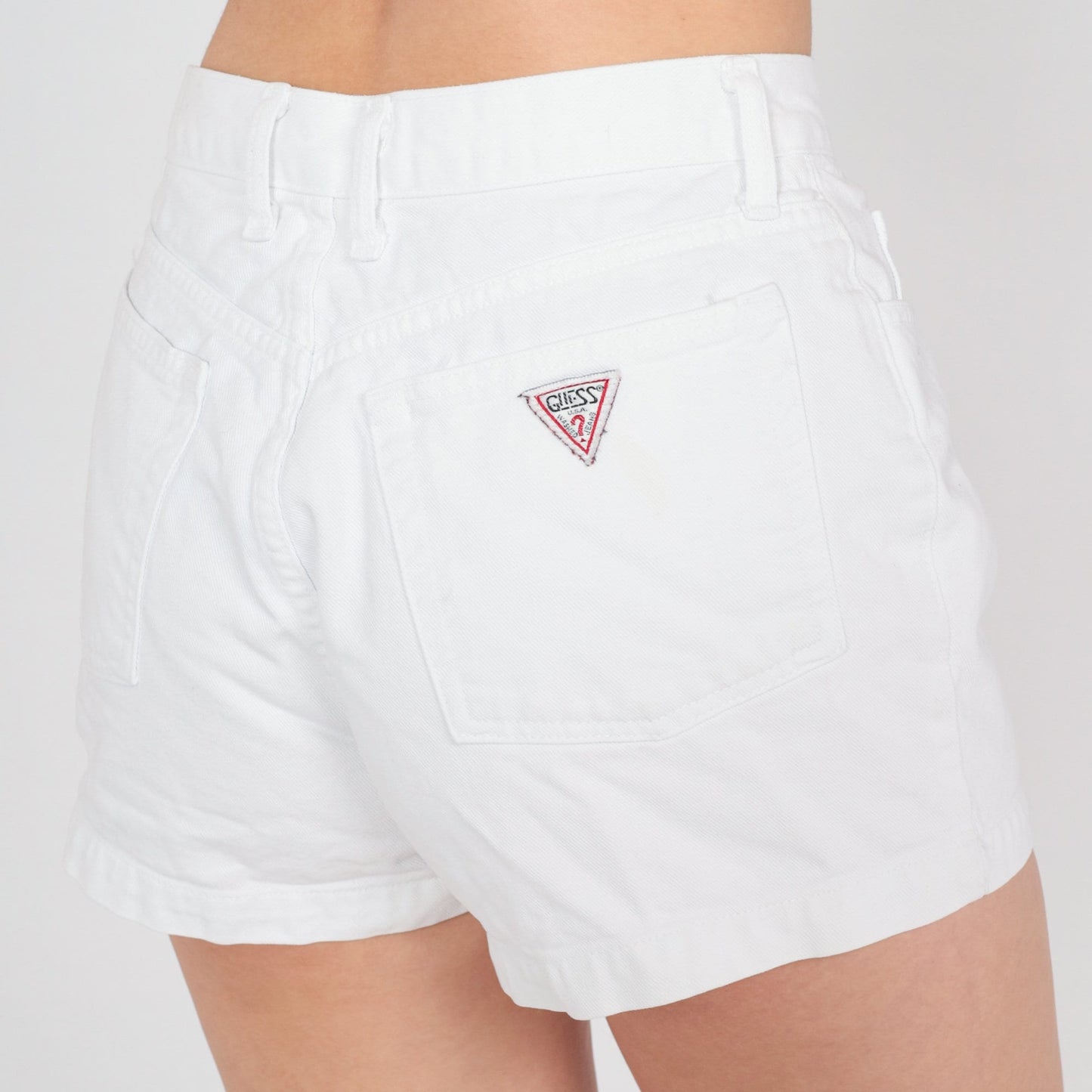 90s Guess White Denim High-Waist Shorts Medium