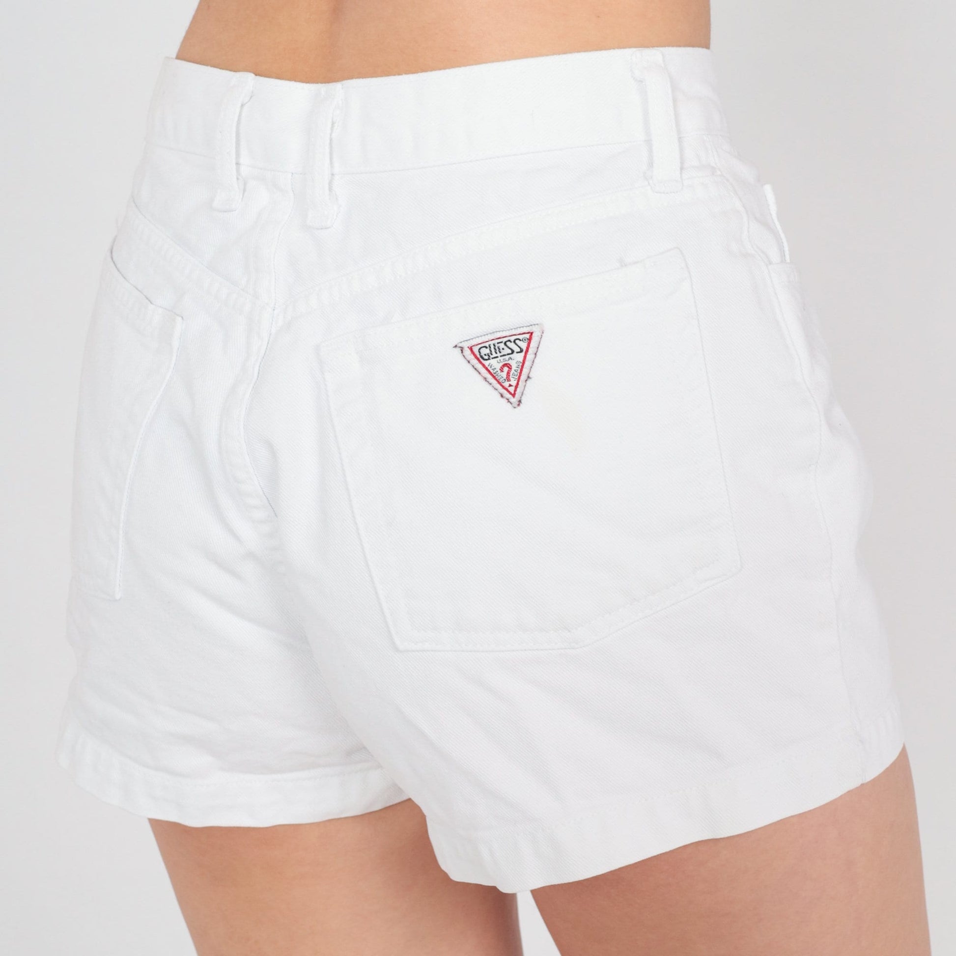 90s Guess White Denim High-Waist Shorts Medium