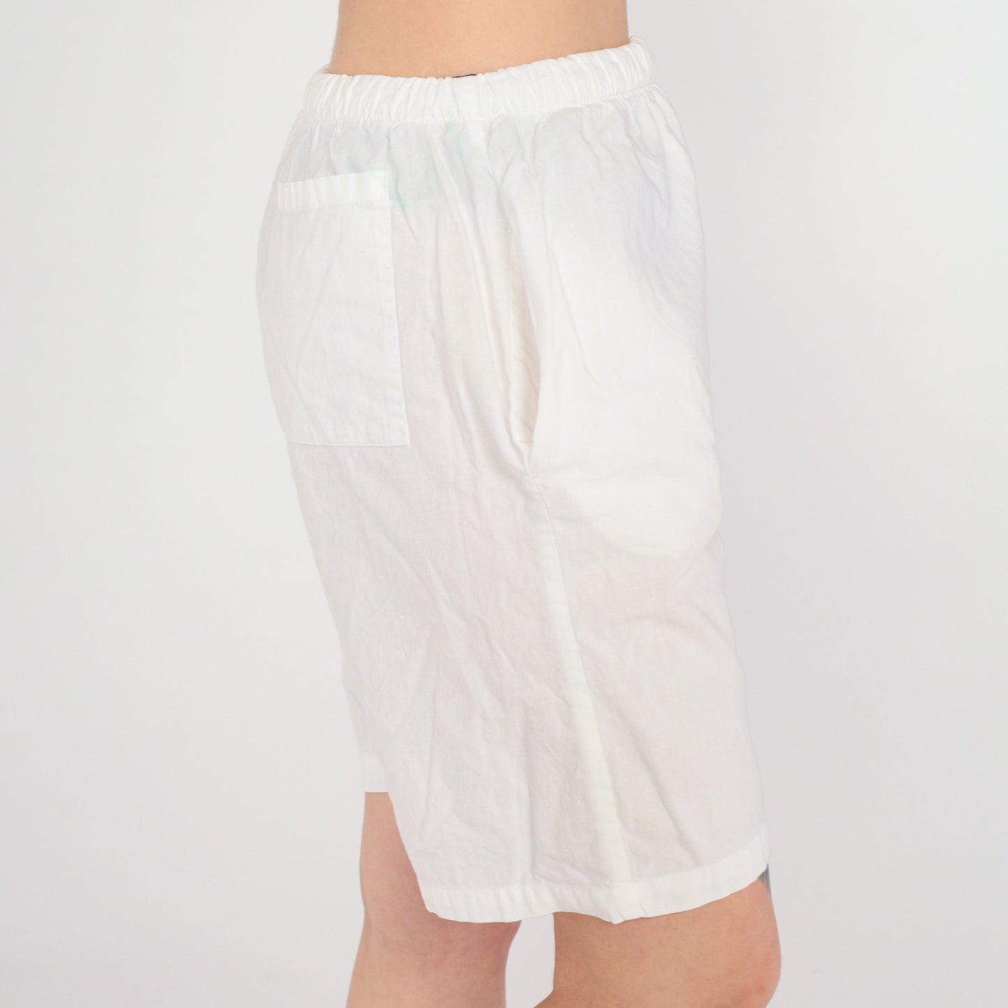 90s LA Gear White Neon Palm Tree Shorts High Waist Medium Large