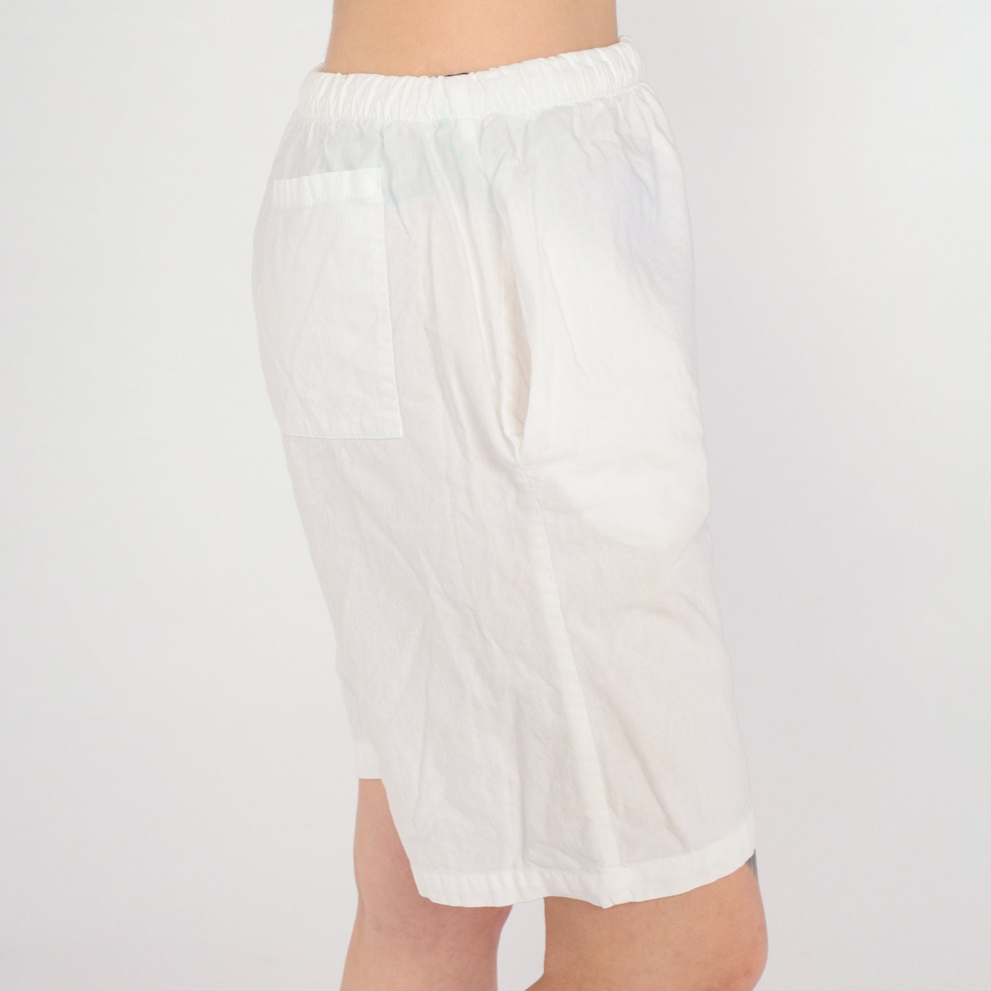 90s LA Gear White Neon Palm Tree Shorts High Waist Medium Large