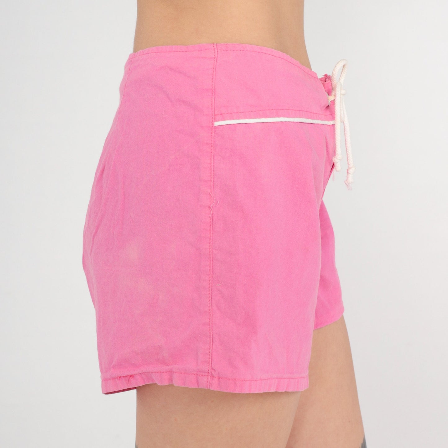 00s Tigger Winnie the Pooh Shorts Hot Pink High Waisted Lace Up Cotton Medium